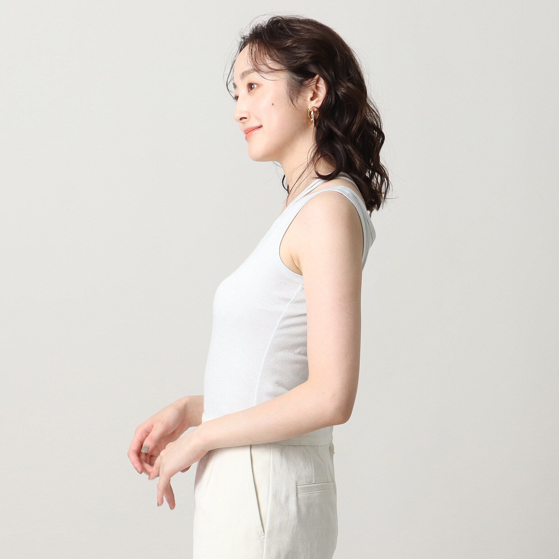 UNTITLED「リーベルラメベア天竺タンクトップ」|キャミソール|