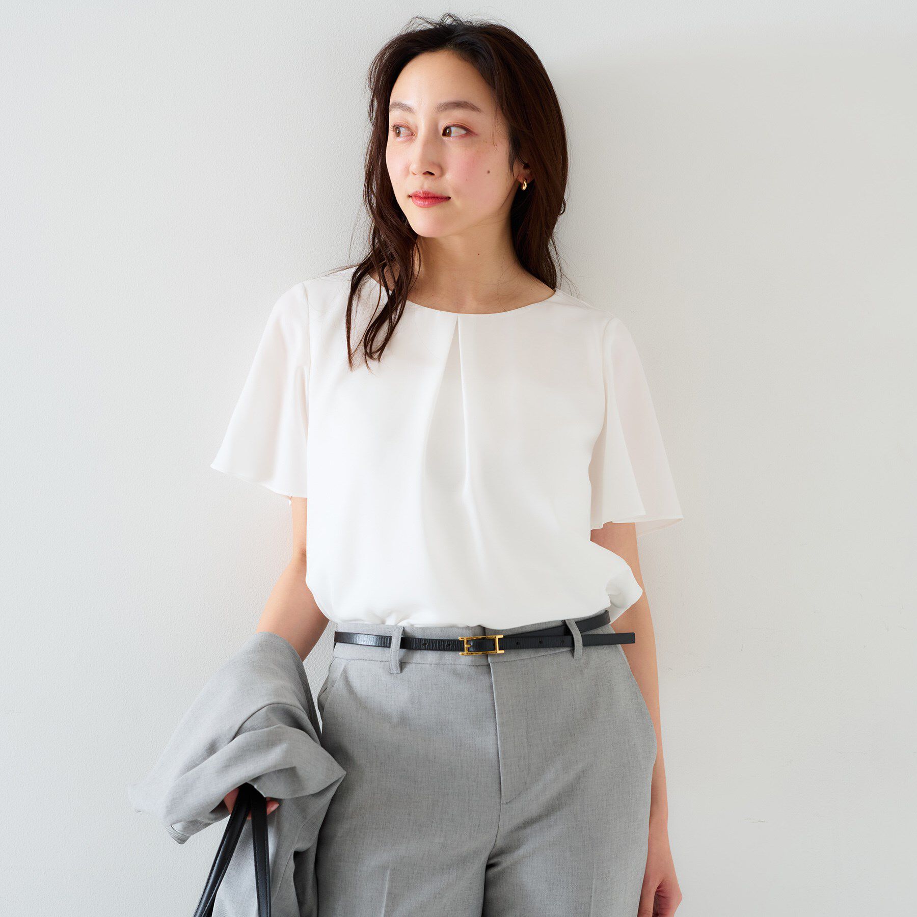 UNTITLED「【通勤／二の腕カバー】フロントタックブラウス」|シャツ・ブラウス|