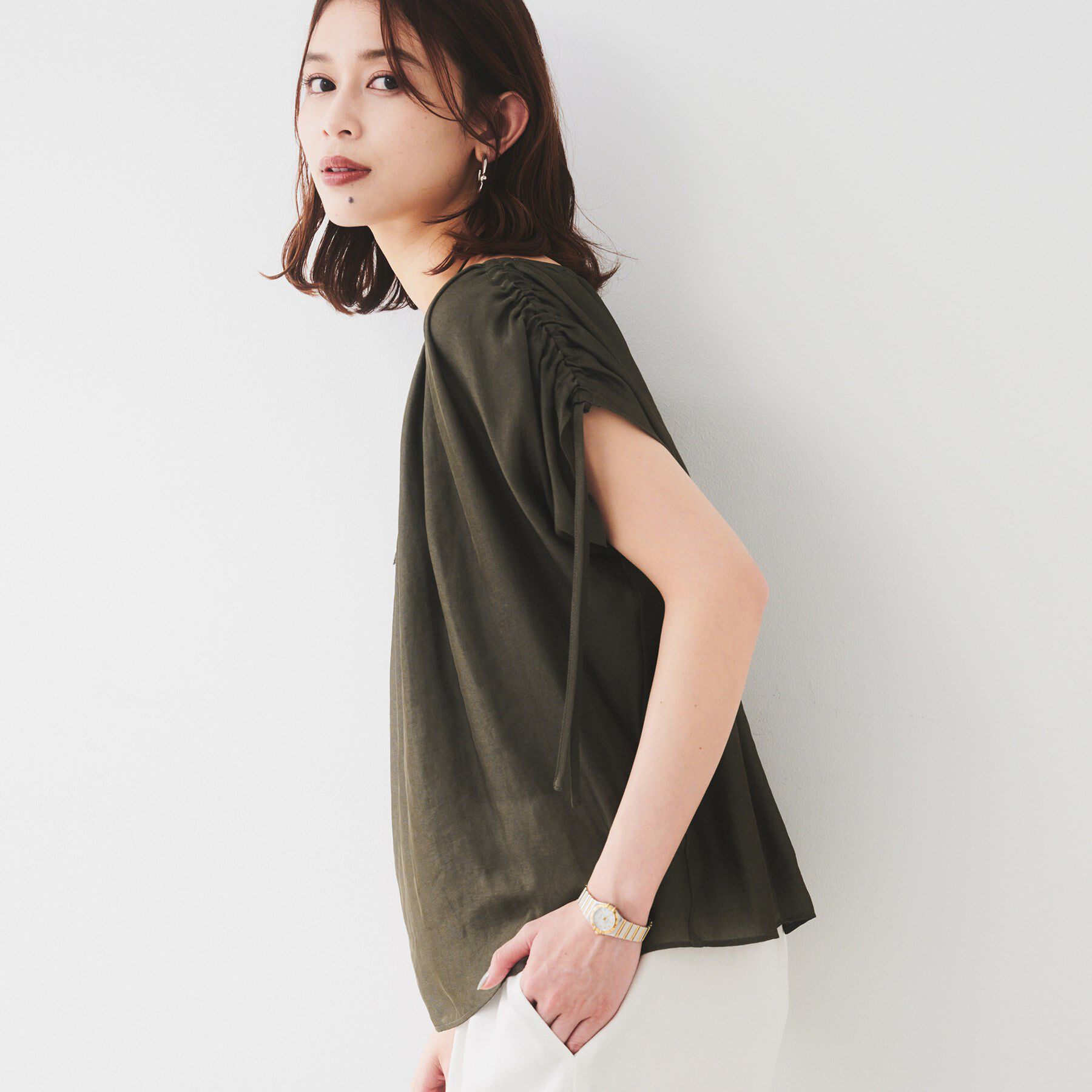 UNTITLED「【シアー/2WAY】肩ドロストドルマンブラウス」|シャツ・ブラウス|