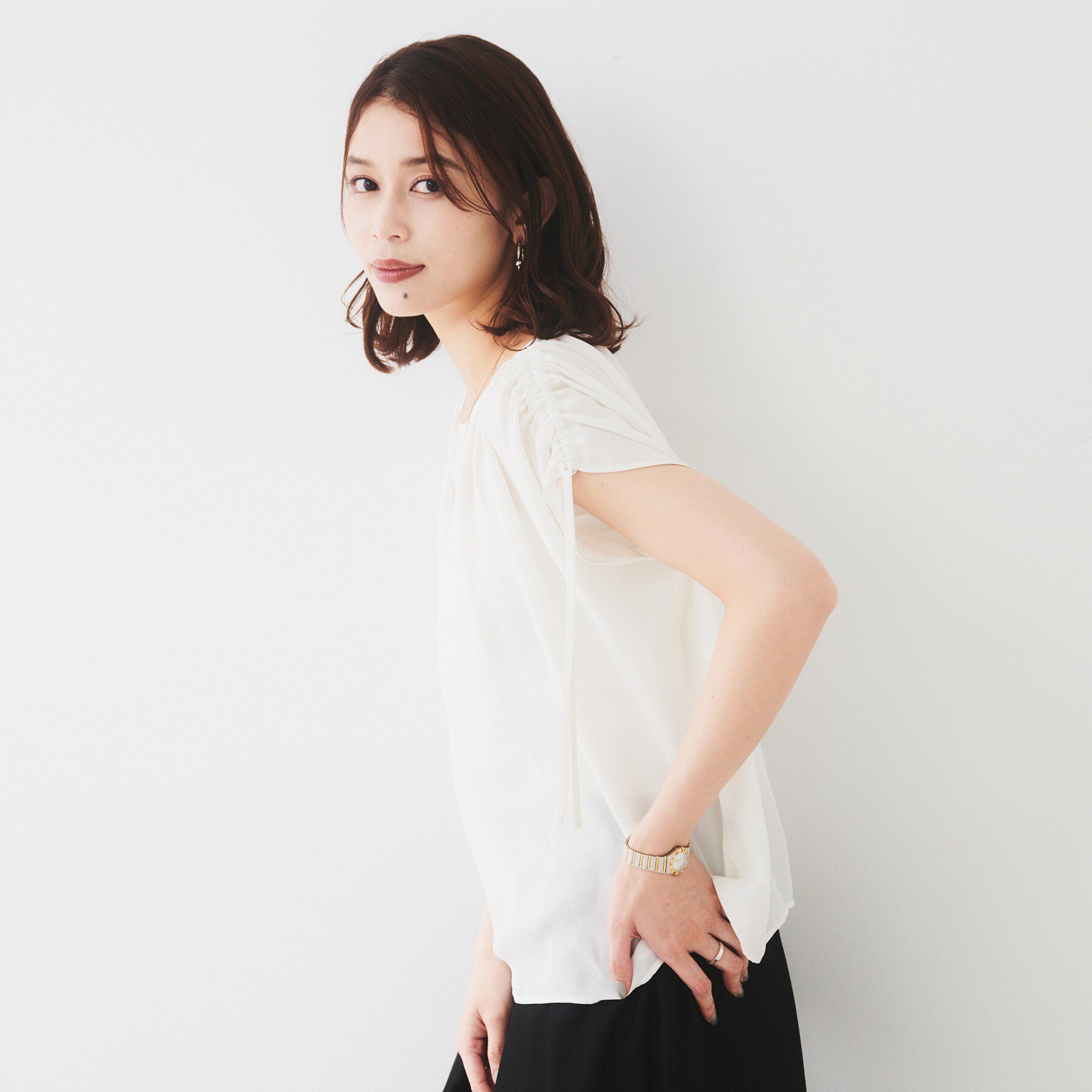 UNTITLED「【シアー/2WAY】肩ドロストドルマンブラウス」|シャツ・ブラウス|