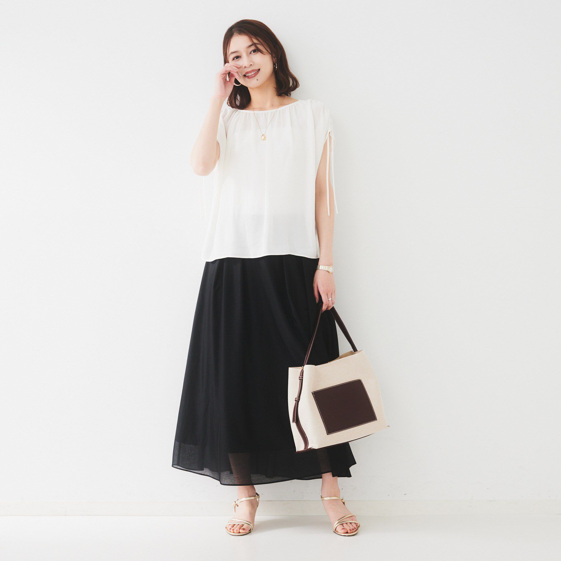 UNTITLED「【シアー/2WAY】肩ドロストドルマンブラウス」|シャツ・ブラウス|