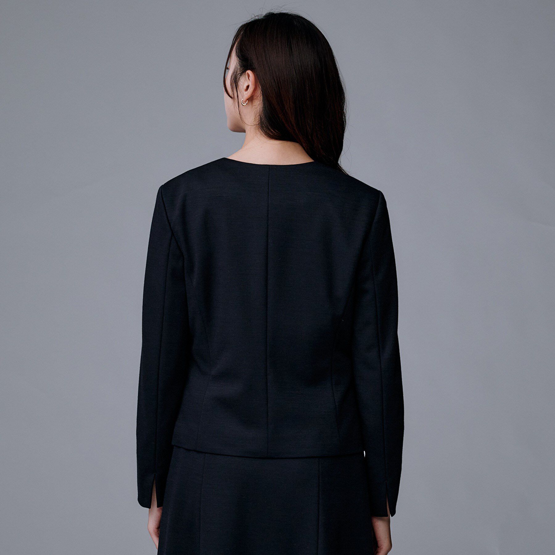 UNTITLED「【洗えるスーツ/ストレッチ】ウール混ジャージ ノーカラージャケット」|ノーカラージャケット|