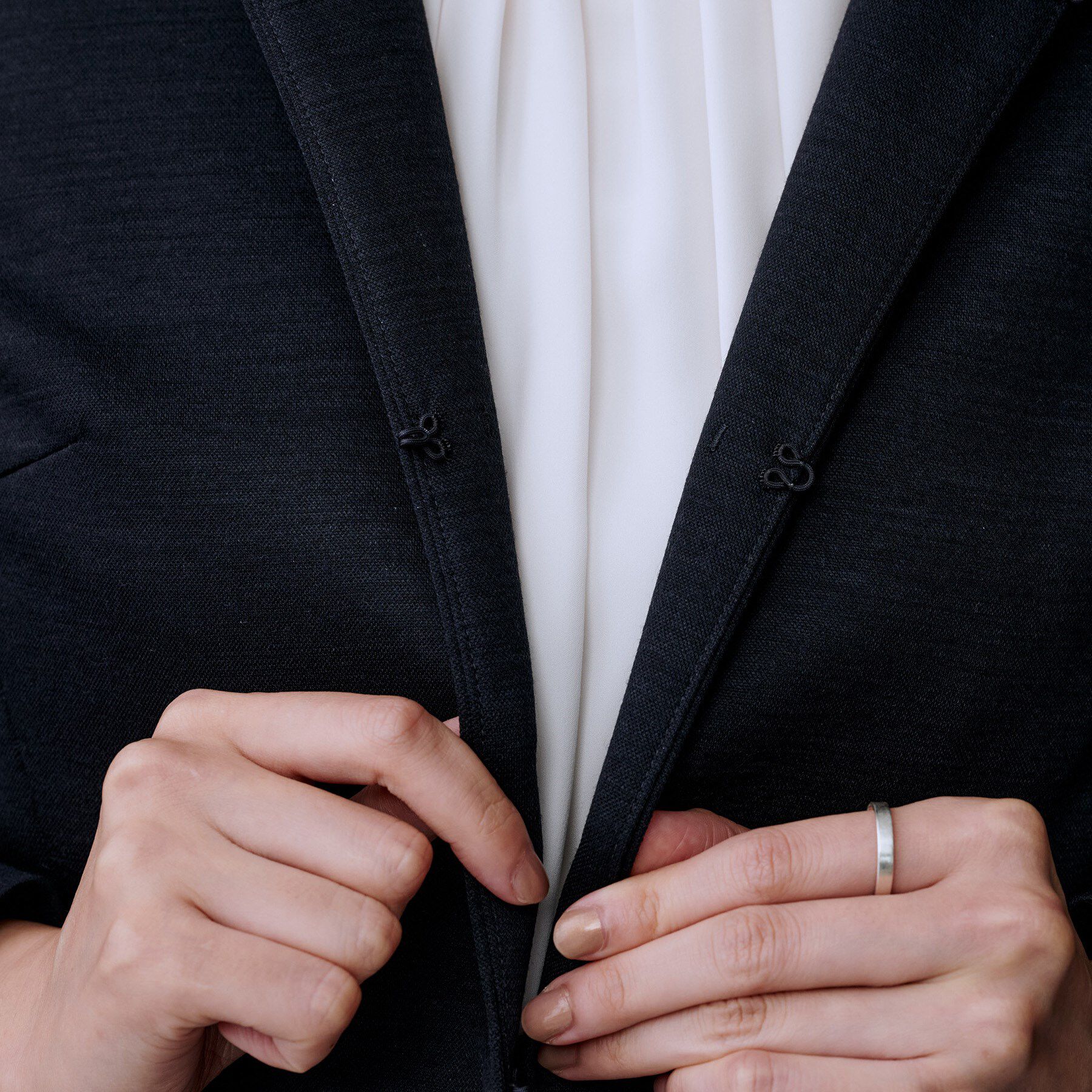 UNTITLED「【洗えるスーツ/ストレッチ】ウール混ジャージ ノーカラージャケット」|ノーカラージャケット|