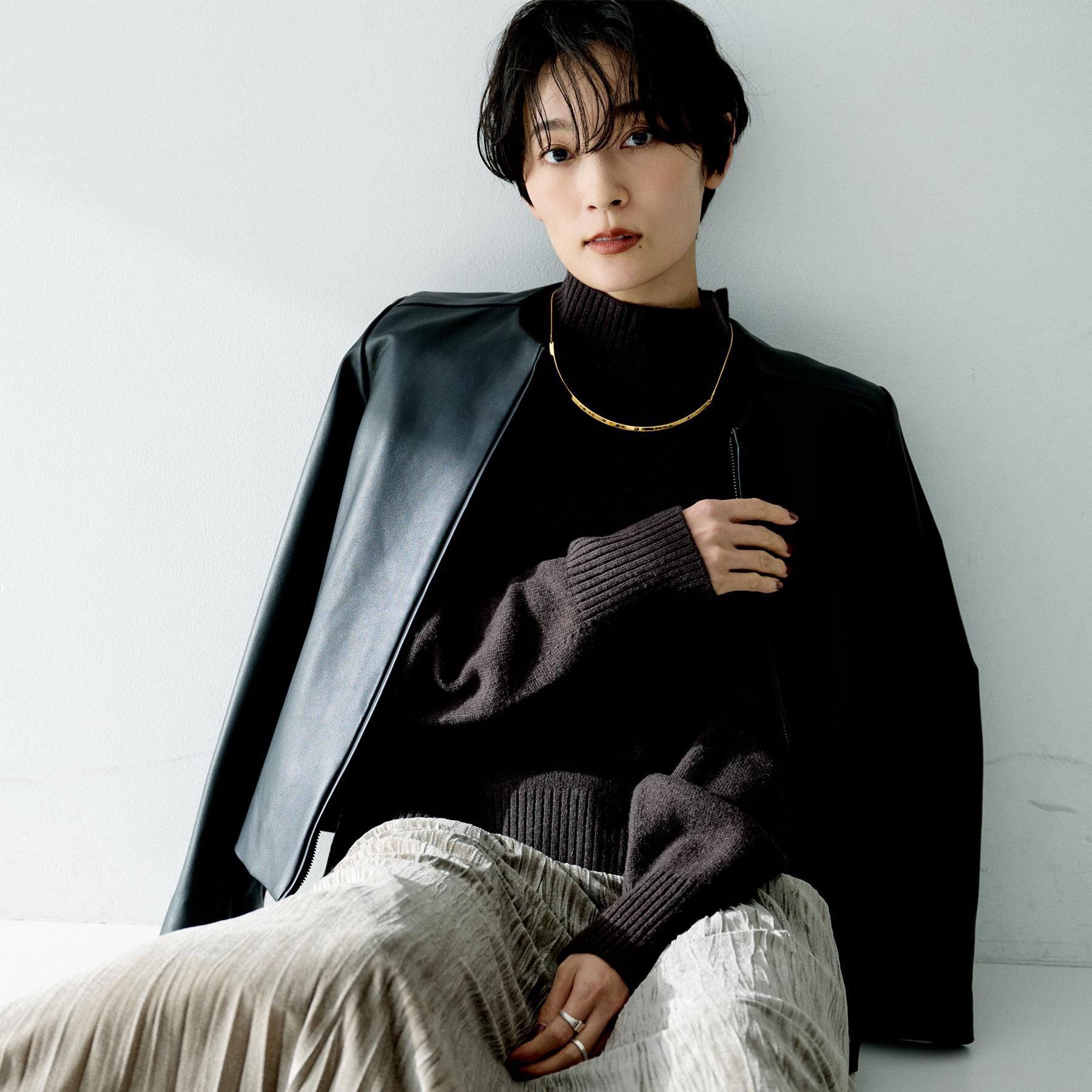 UNTITLED「【着丈短め/柔らかな質感】ラムレザージャケット」|ライダースジャケット|ブラック(019)