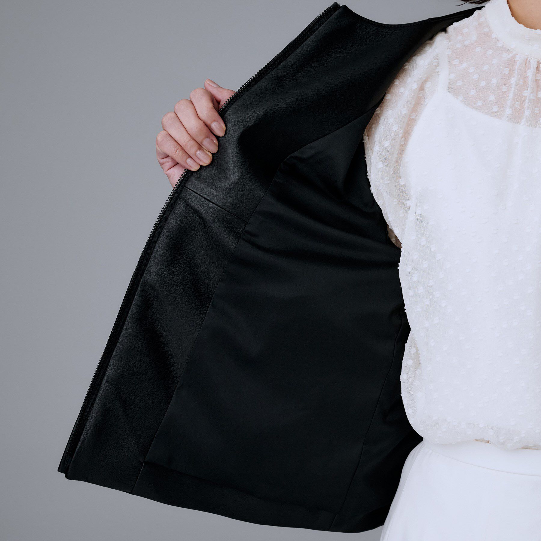 UNTITLED「【着丈短め/柔らかな質感】ラムレザージャケット」|ライダースジャケット|