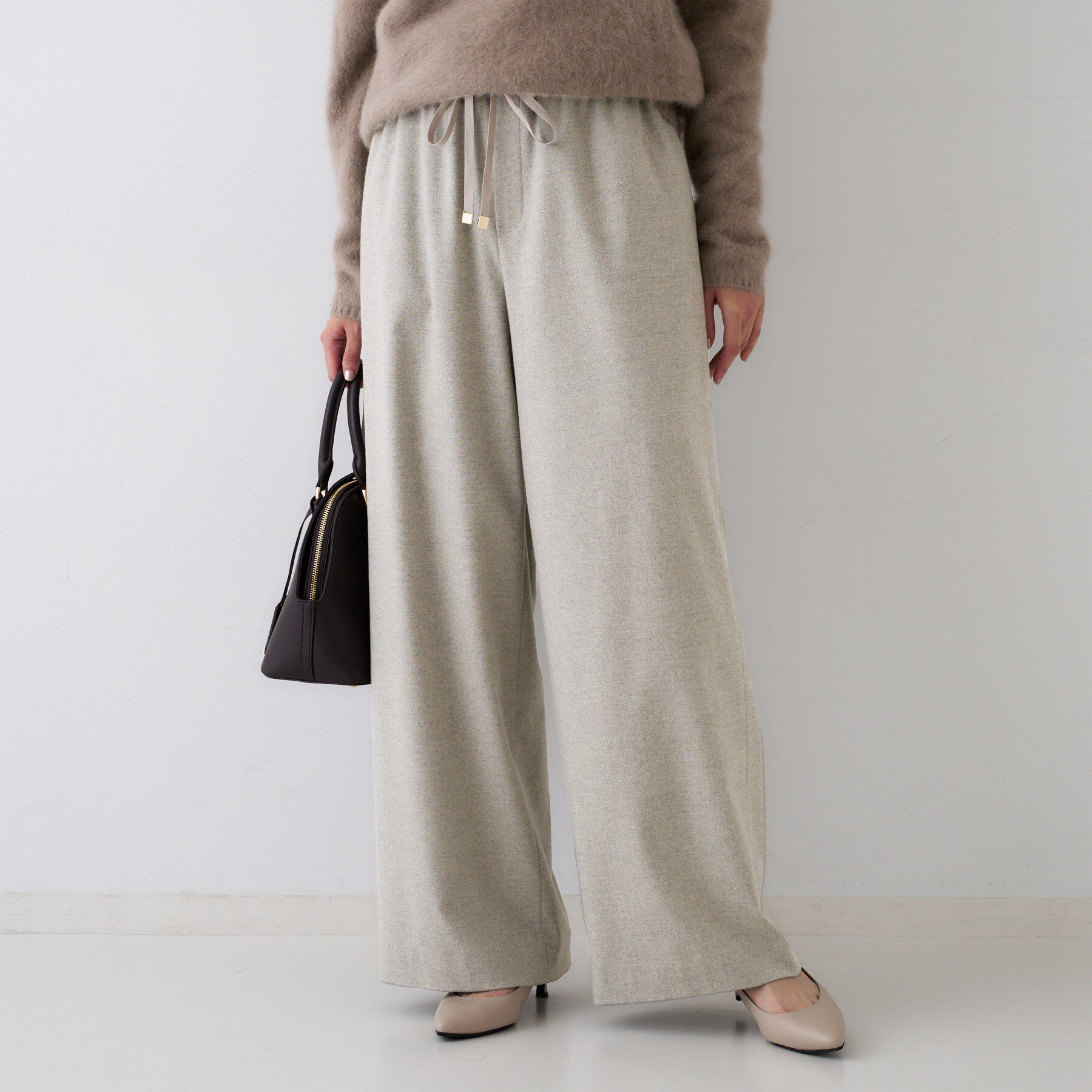 UNTITLED「【きれいめリラクシー/ウエストゴム】ウールサキソニー ワイドパンツ」|その他|