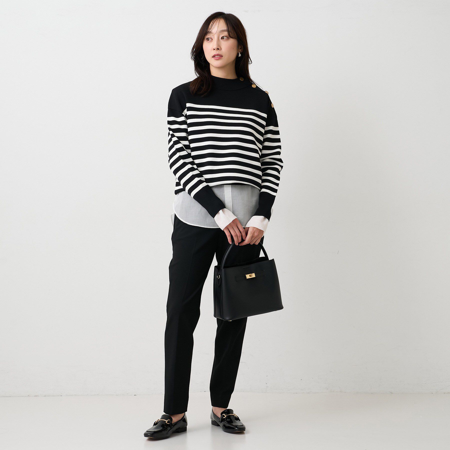 UNTITLED「【洗える/レイヤードTシャツ】シャツディテールレイヤードプルオーバー」|Tシャツ・カットソー|