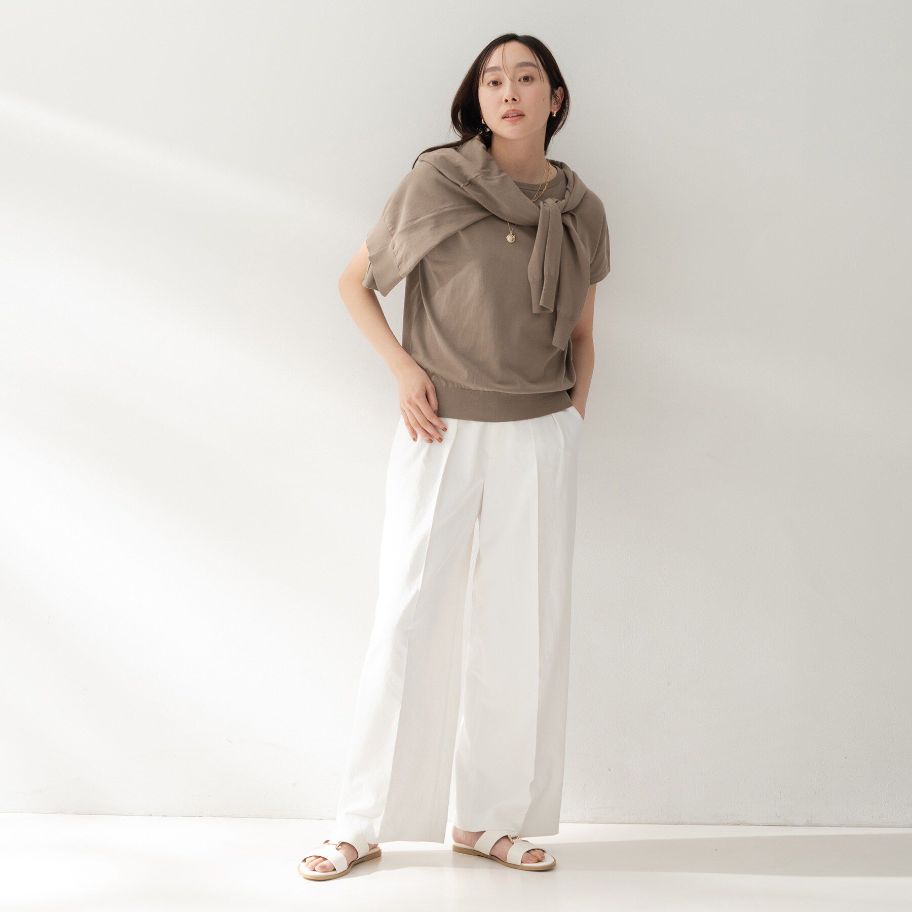 UNTITLED「【9色展開/アンサンブル可/洗える】コットンベーシックニット」|ニット・セーター|