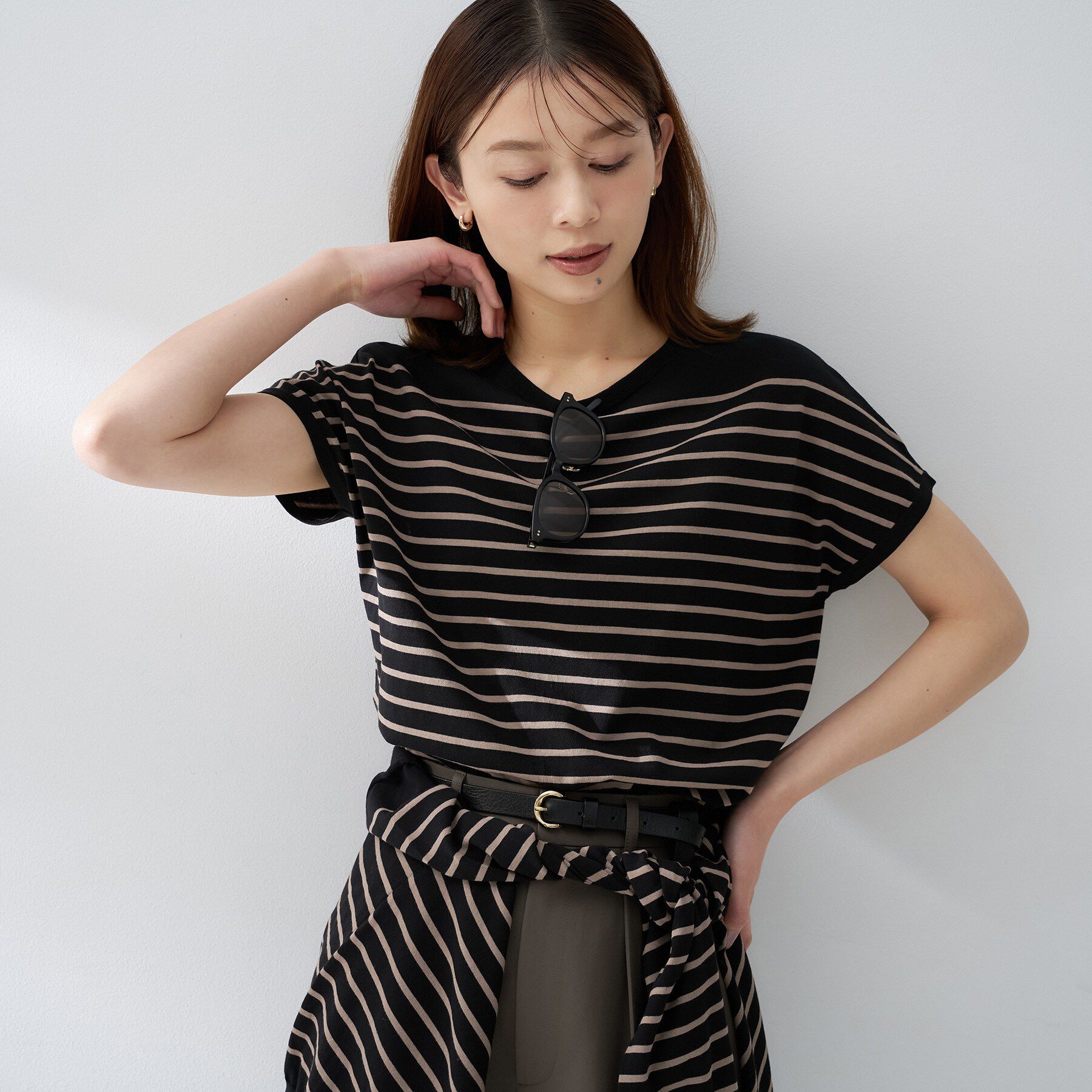 UNTITLED「【9色展開/アンサンブル可/洗える】コットンベーシックニット」|ニット・セーター|