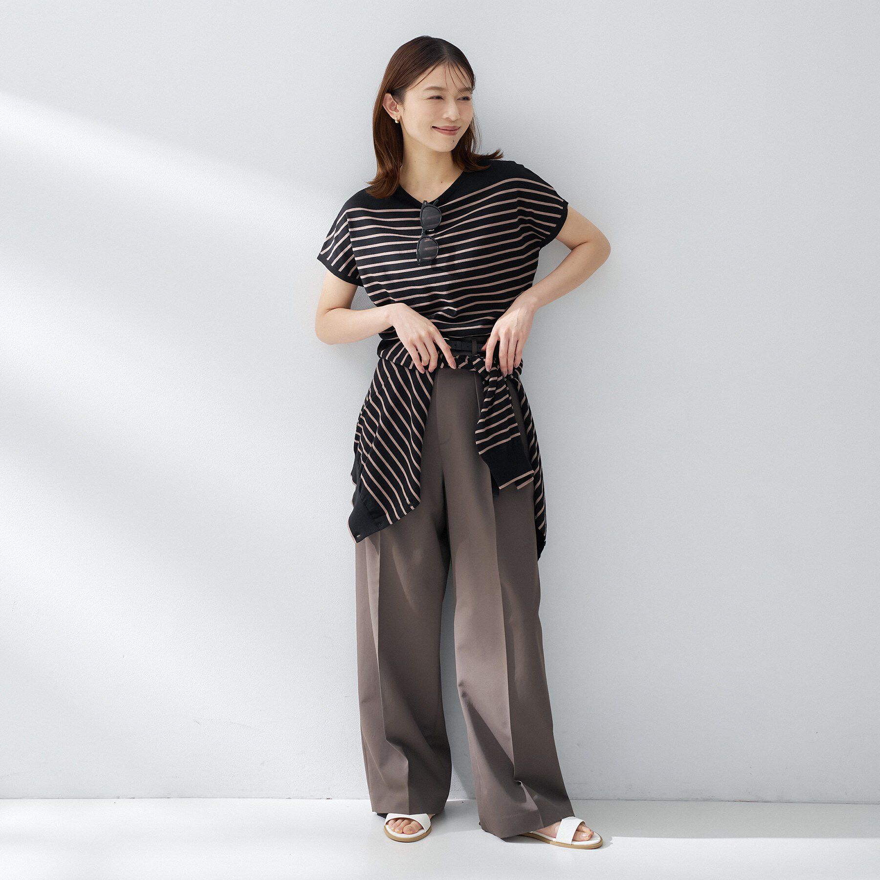 UNTITLED「【9色展開/アンサンブル可/洗える】コットンベーシックニット」|ニット・セーター|