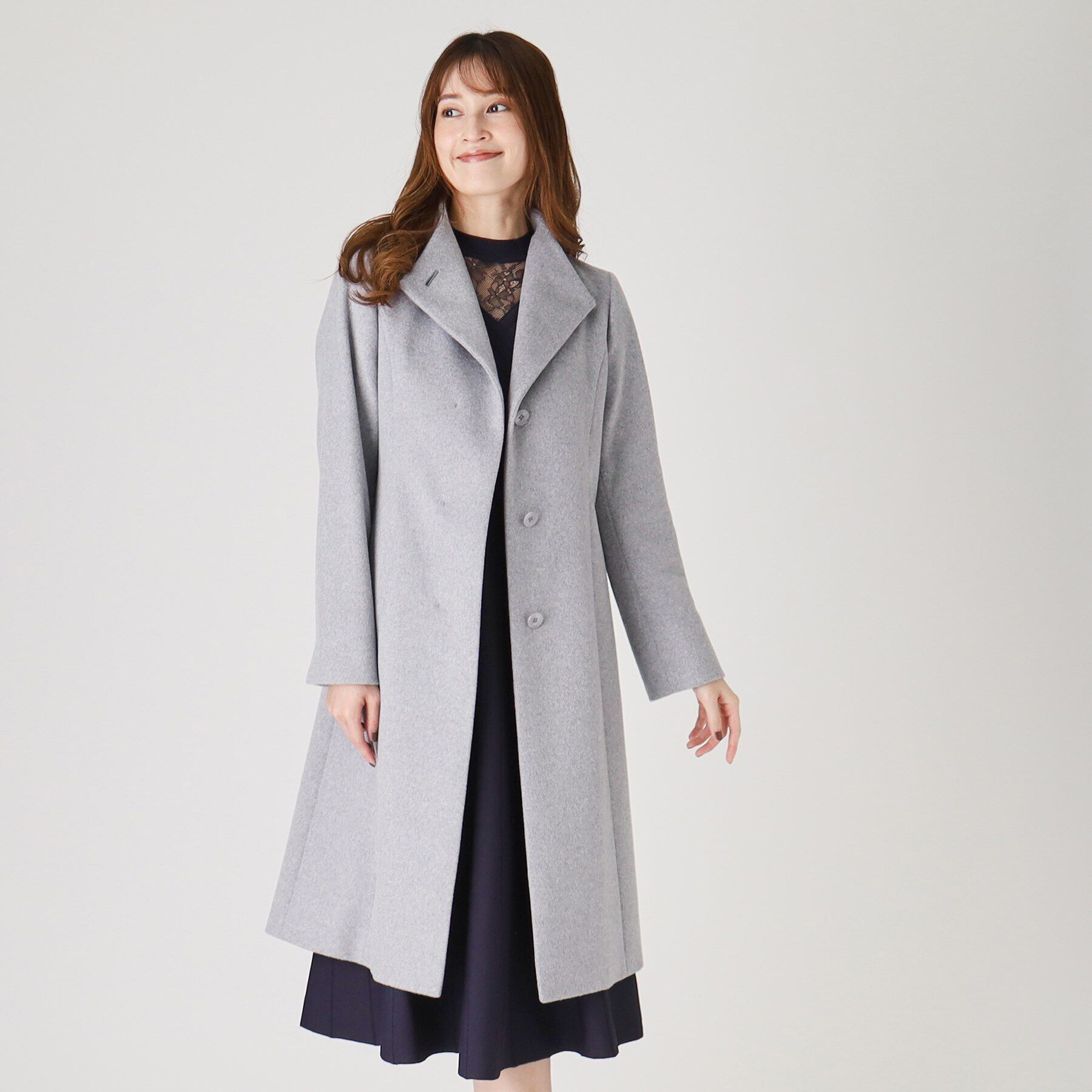 COUP DE CHANCE「【カシミヤ混／日本製】Iラインスタンドウィングカラーコート」|その他|