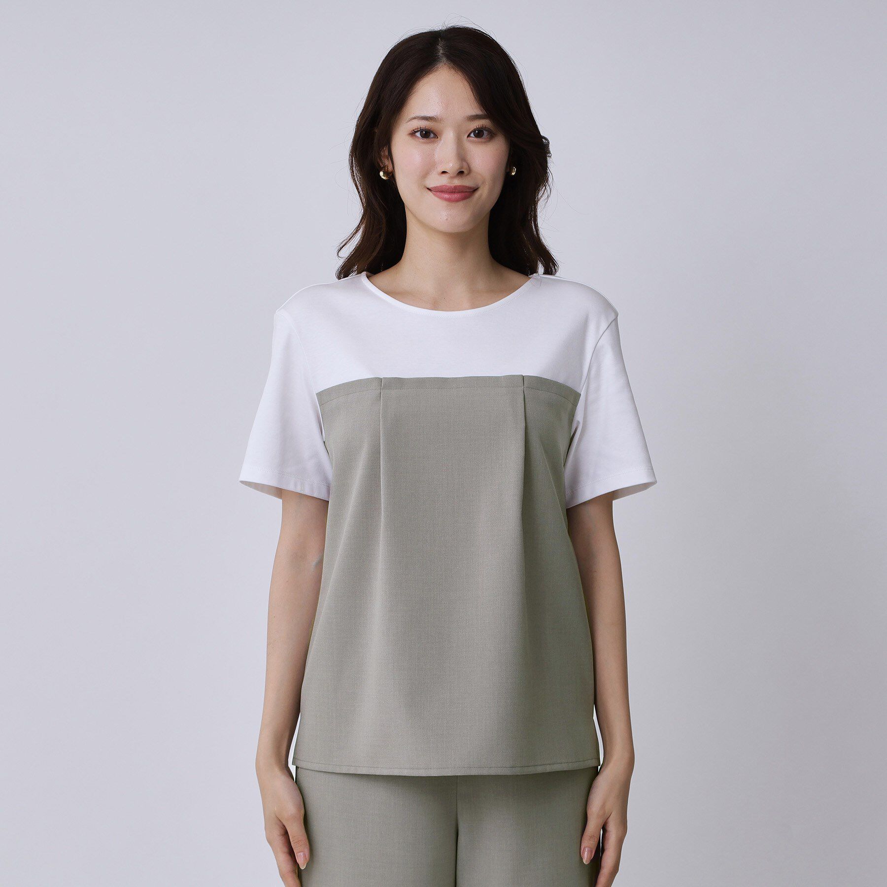 COUP DE CHANCE「【手洗い可／セットアップ可】レイヤード風カットソー」|Tシャツ・カットソー|