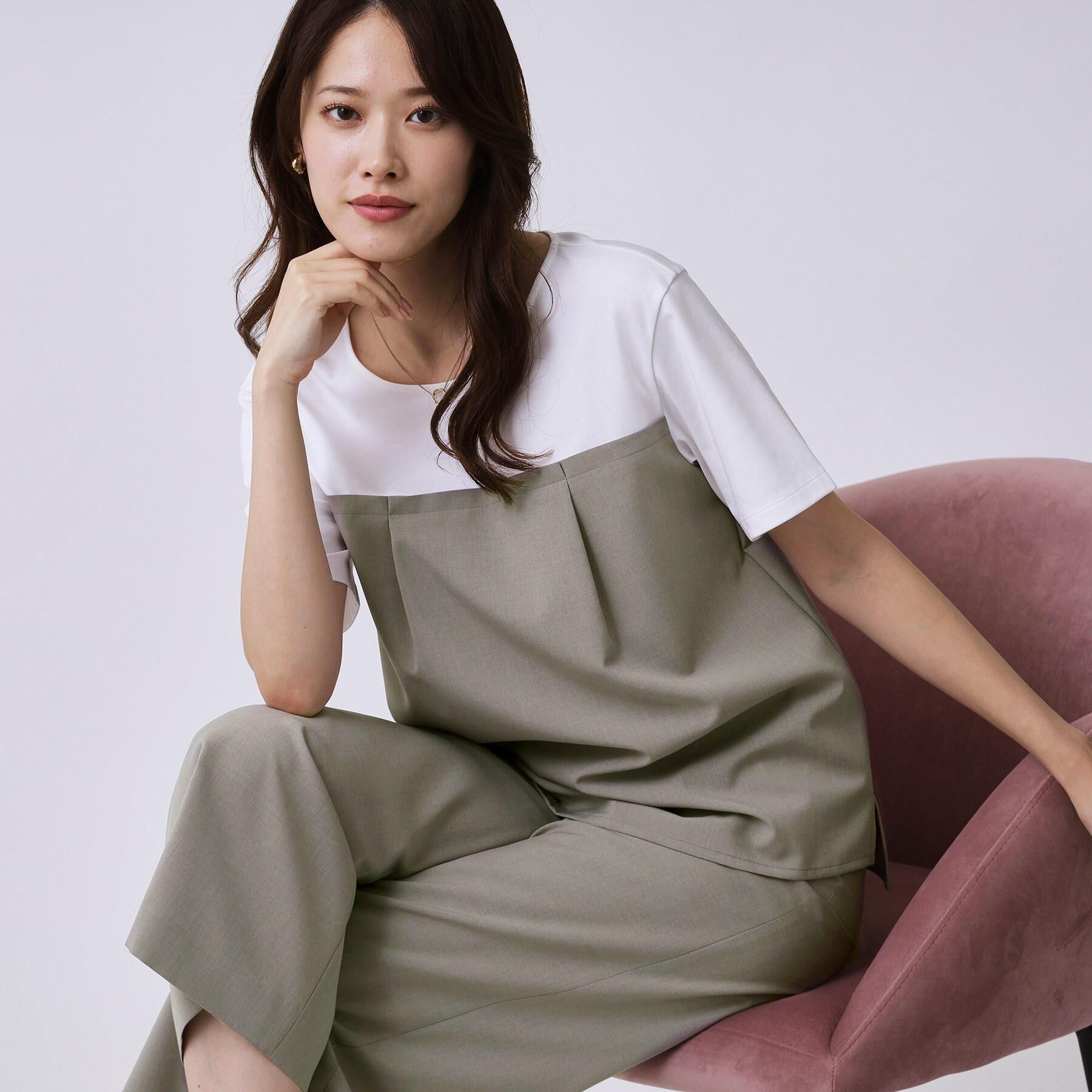 COUP DE CHANCE「【手洗い可／セットアップ可】レイヤード風カットソー」|Tシャツ・カットソー|