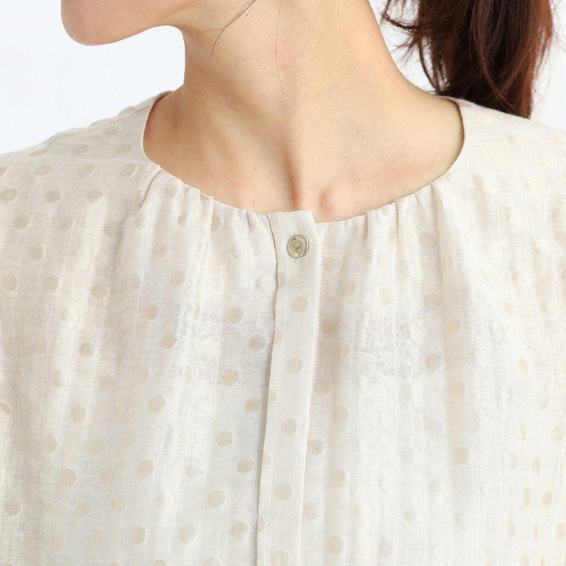 Reflect「【手洗い可】ドットジャカードブラウス」|シャツ・ブラウス|