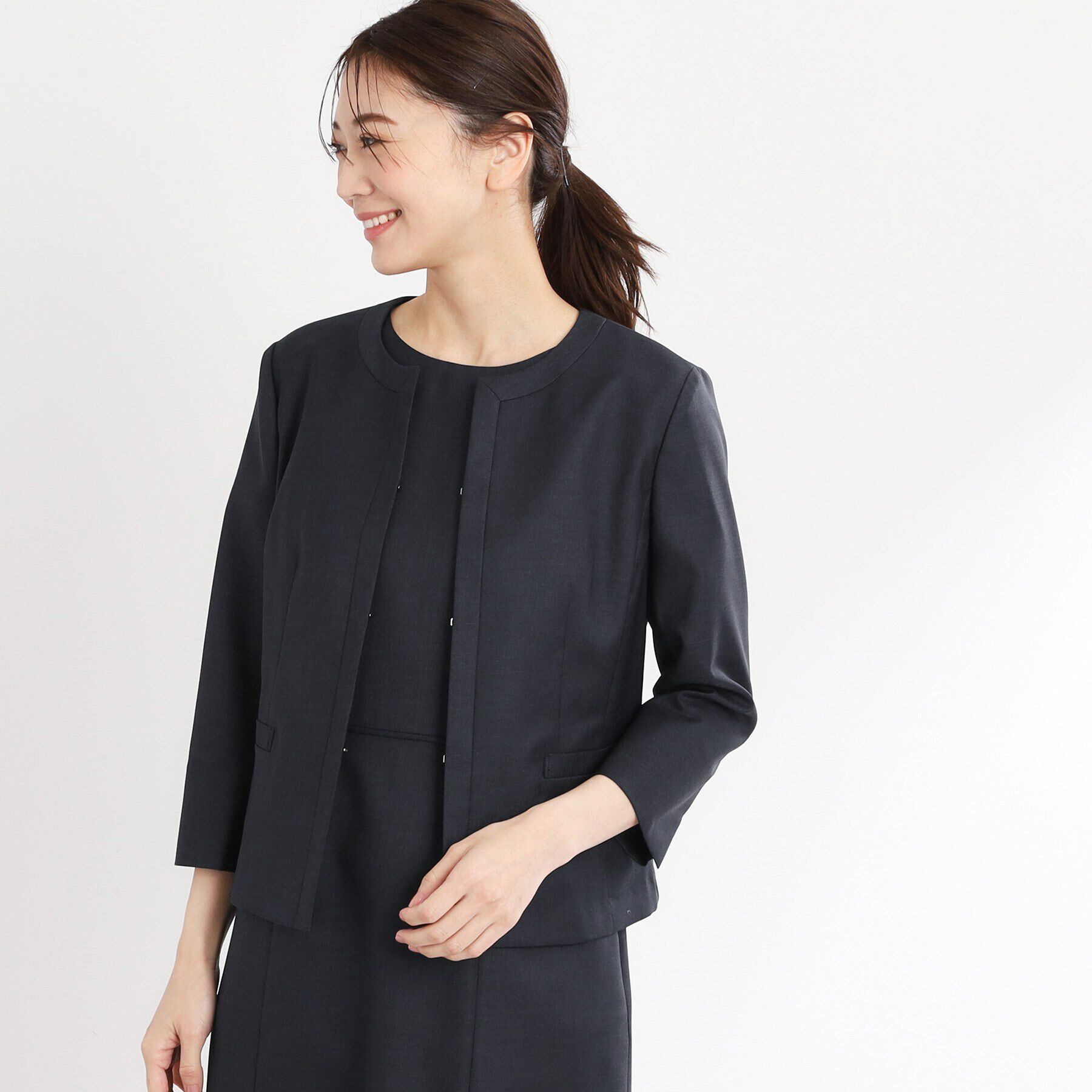 Reflect「【夏SALE／UVカット／接触冷感／洗える／セットアップ可】ドライタッチジャケット」|ノーカラージャケット|