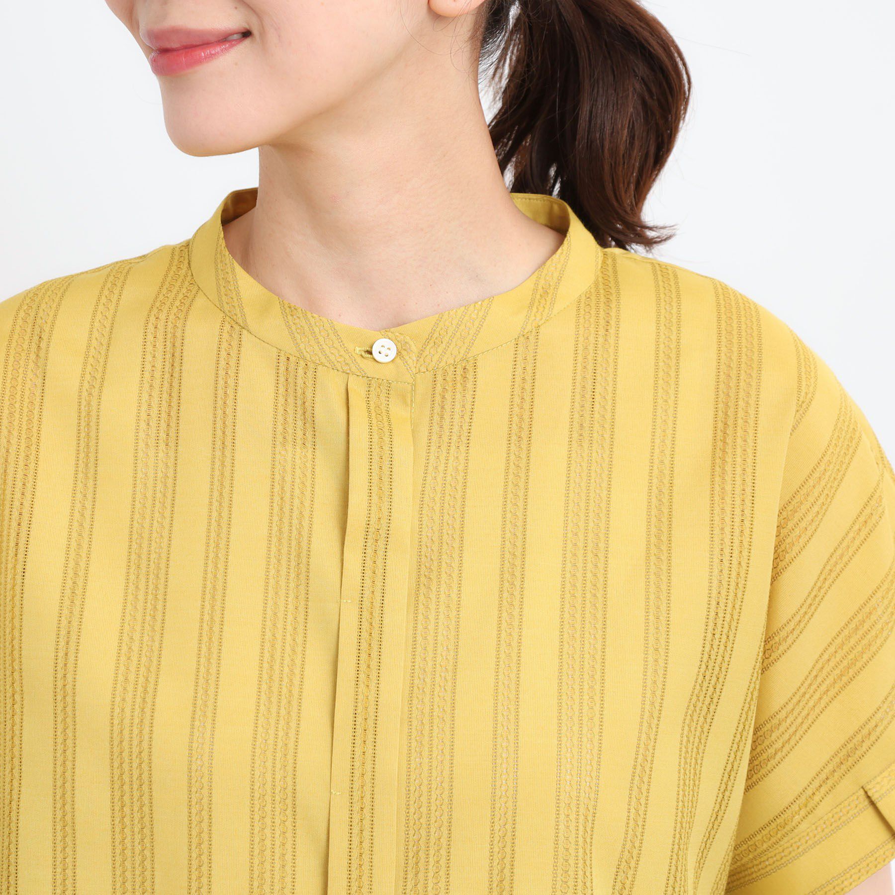 Reflect「【洗える】ドビーストライプブラウス」|シャツ・ブラウス|