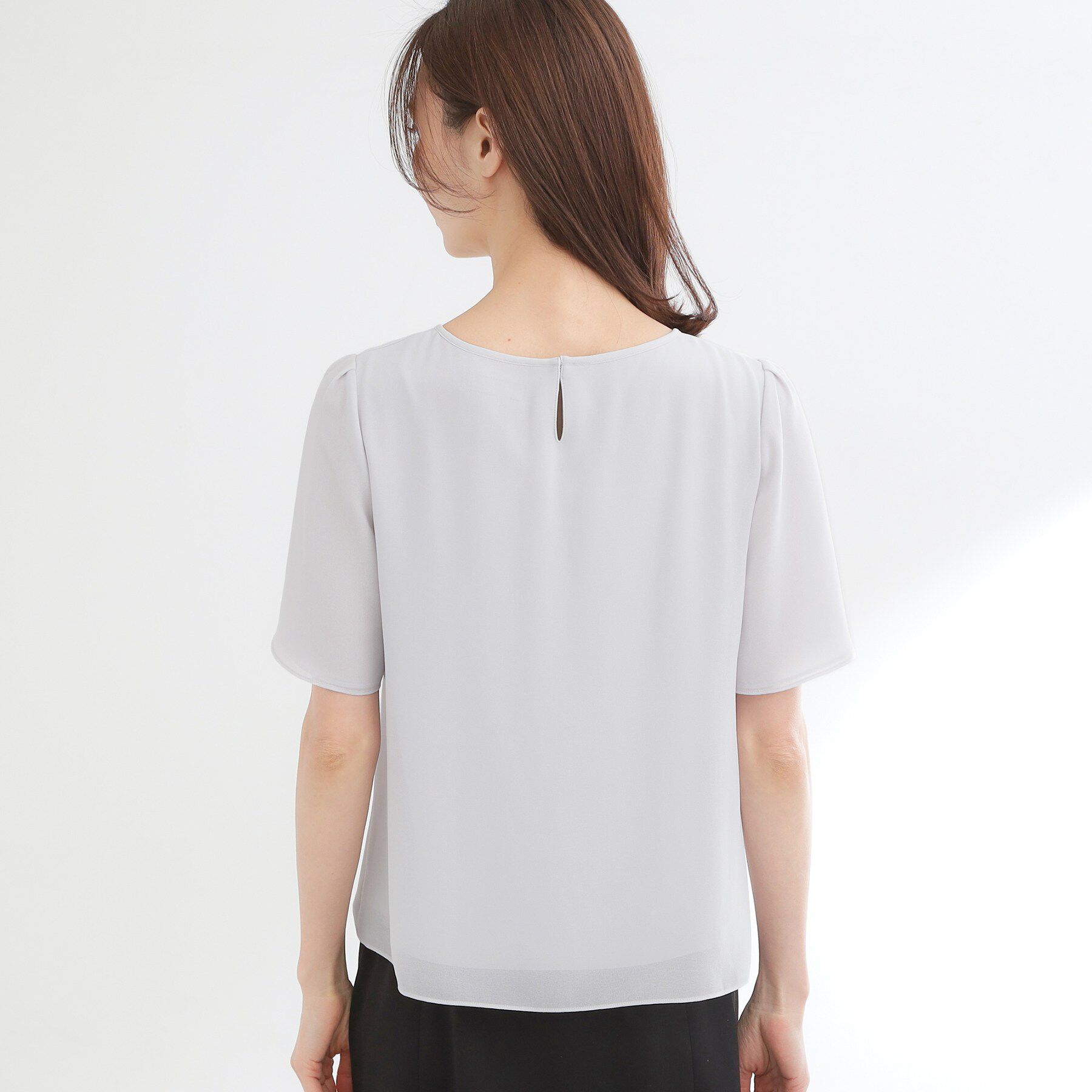 Reflect「【UVカット／接触冷感】五分袖シフォンブラウス」|シャツ・ブラウス|