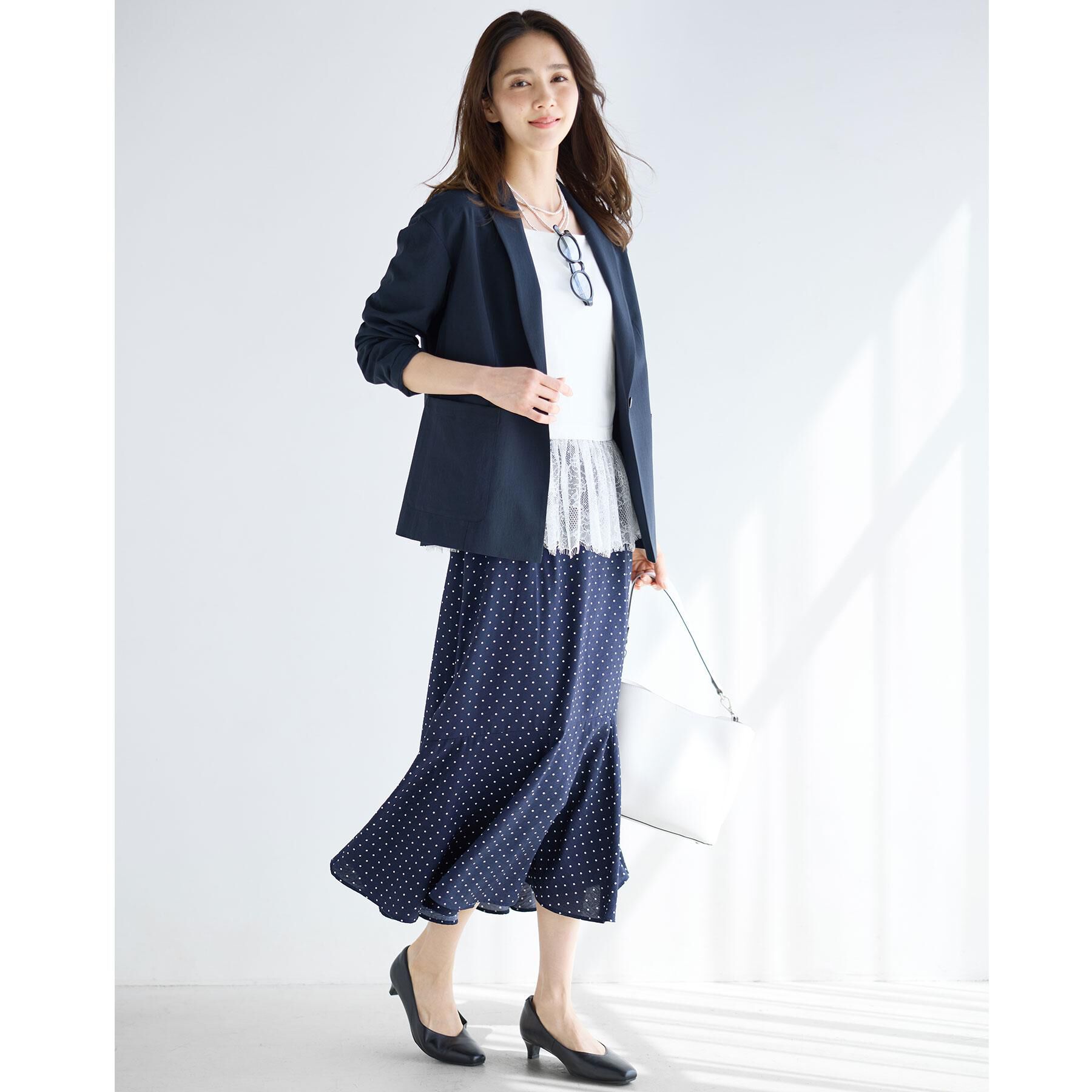 Reflect「【UVカット／接触冷感／レイヤードにおすすめ◎】レース切り替えプルオーバージャージ」|Tシャツ・カットソー|