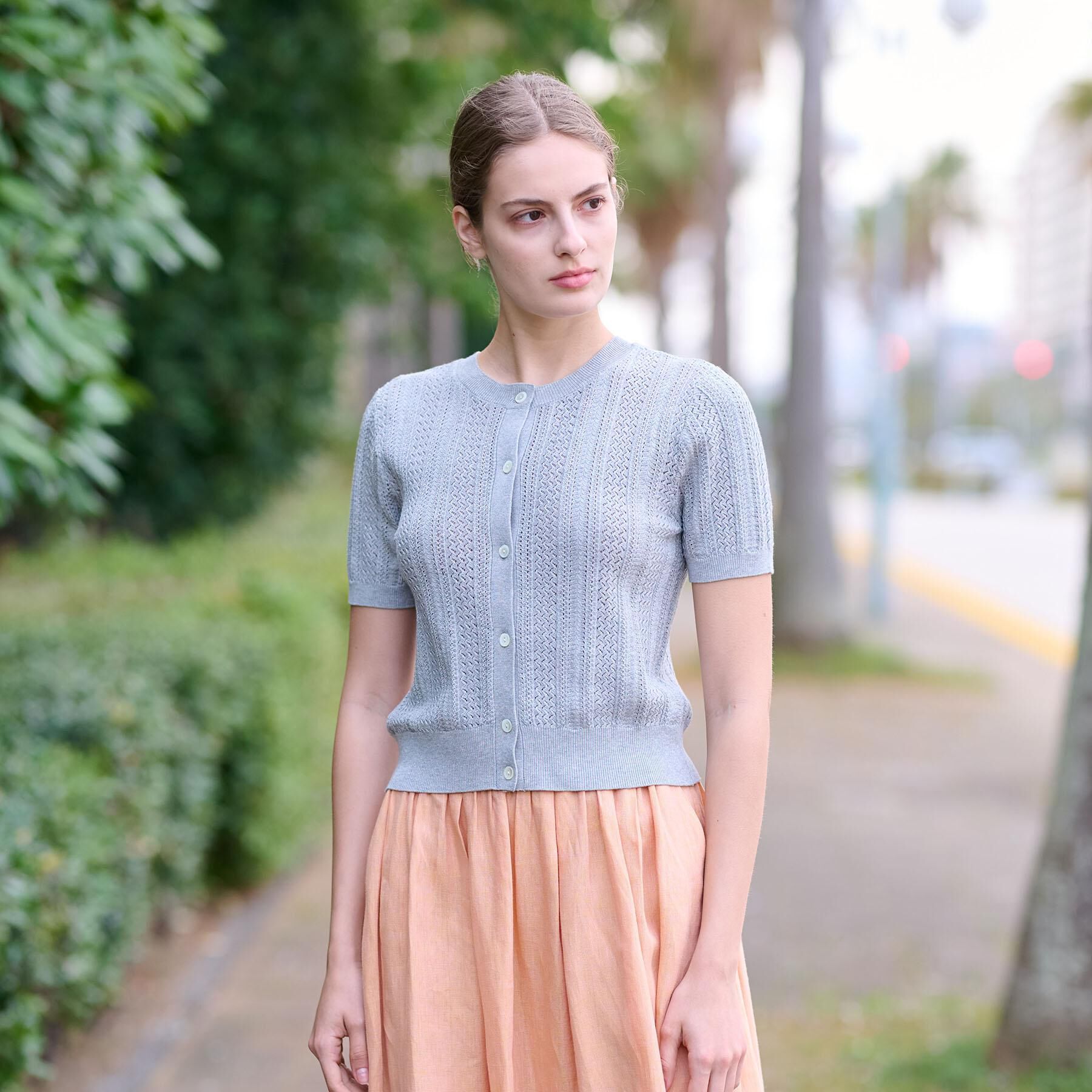 DRESSTERIOR「【前後2WAY/ショート丈】2WAYレースニット」|ニット・セーター|