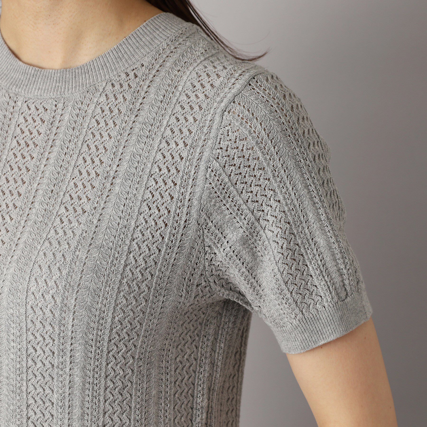 DRESSTERIOR「【前後2WAY/ショート丈】2WAYレースニット」|ニット・セーター|