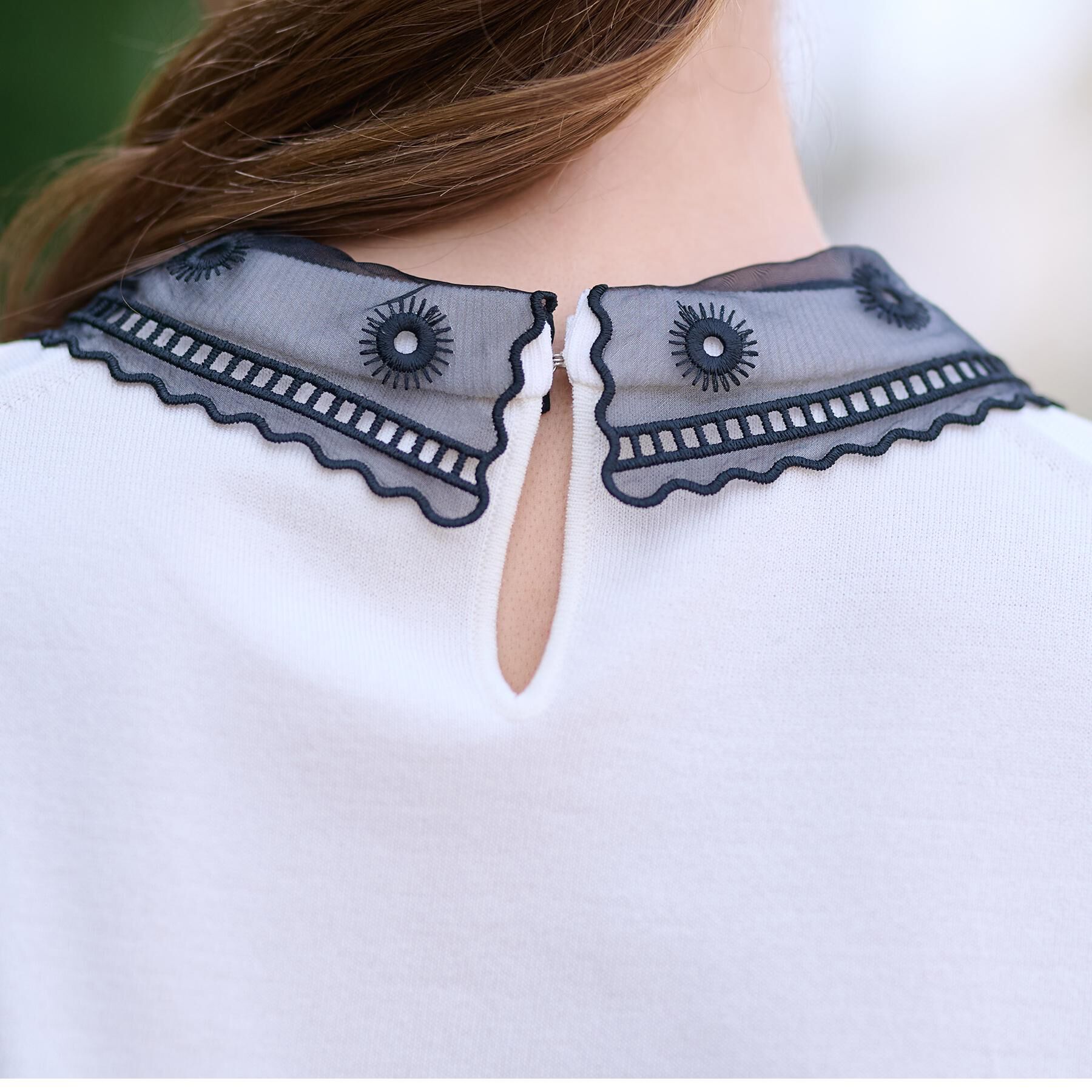 DRESSTERIOR「【洗える／2WAY】エンブロイダリーカラーニット」|ニット・セーター|