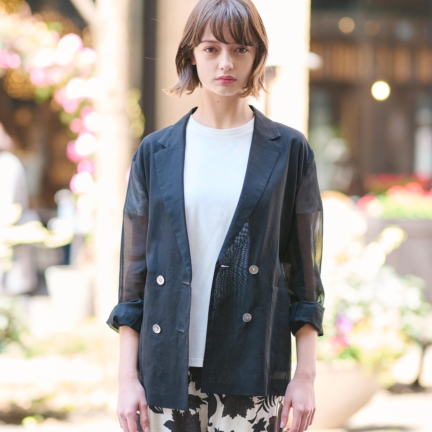 DRESSTERIOR「【清涼感/洗える】エアリーシアーダブルジャケット」|テーラードジャケット|