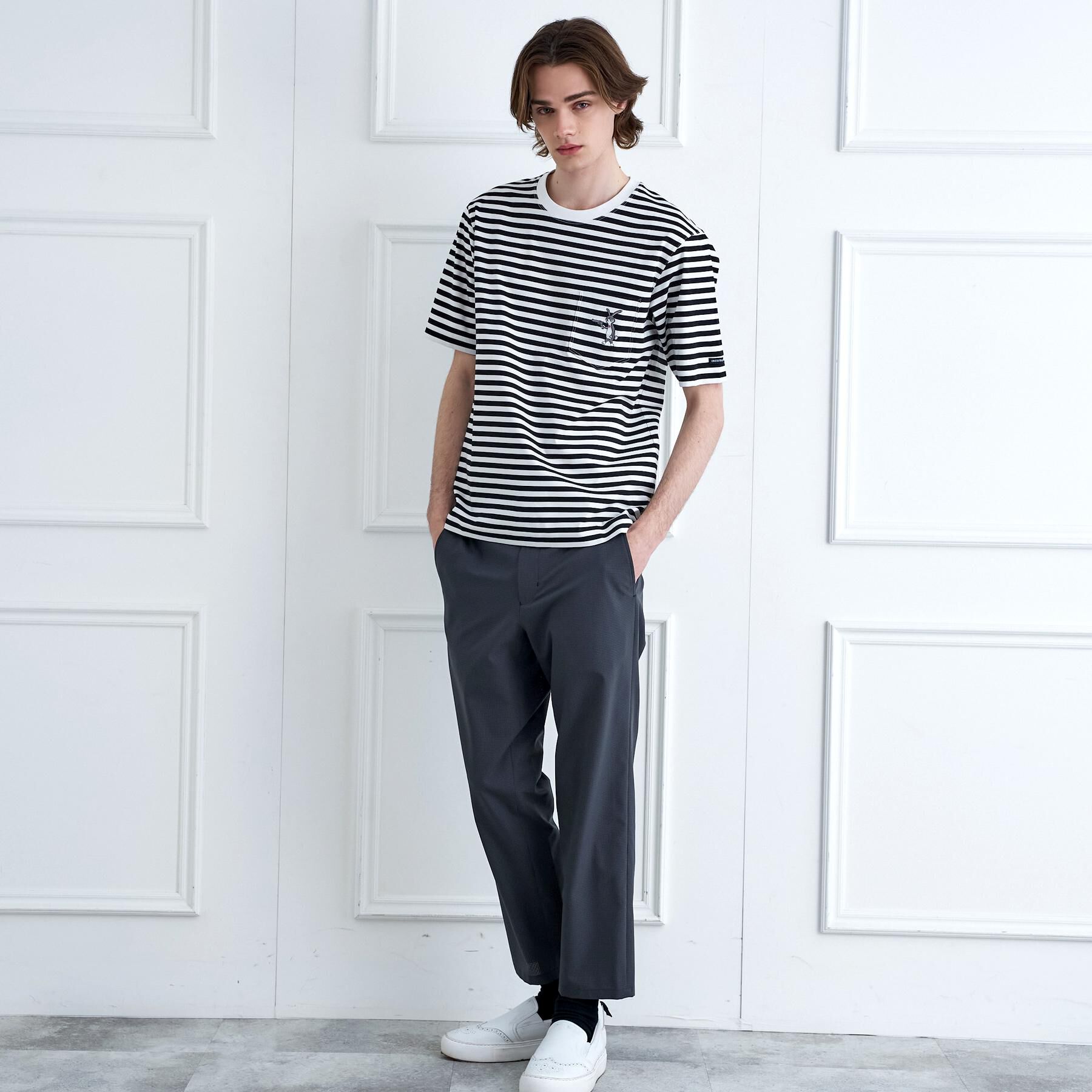 DRESSTERIOR「【接触冷感／抗菌防臭／消臭】ICE CLEAR COTTON ボーダーTシャツ」|Tシャツ・カットソー|