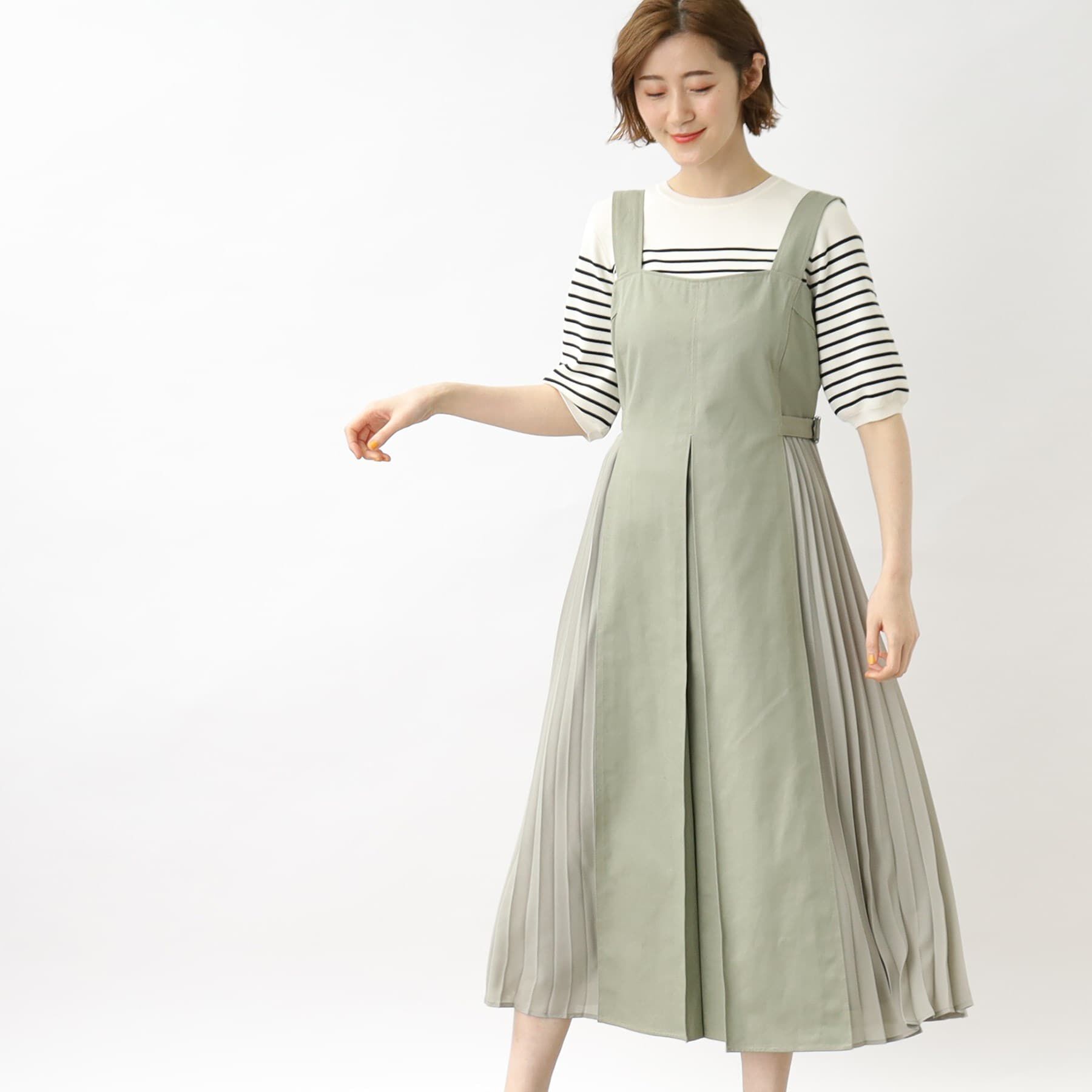 grove「キレイに決まる!脇プリーツジャンドレ」|ワンピース|