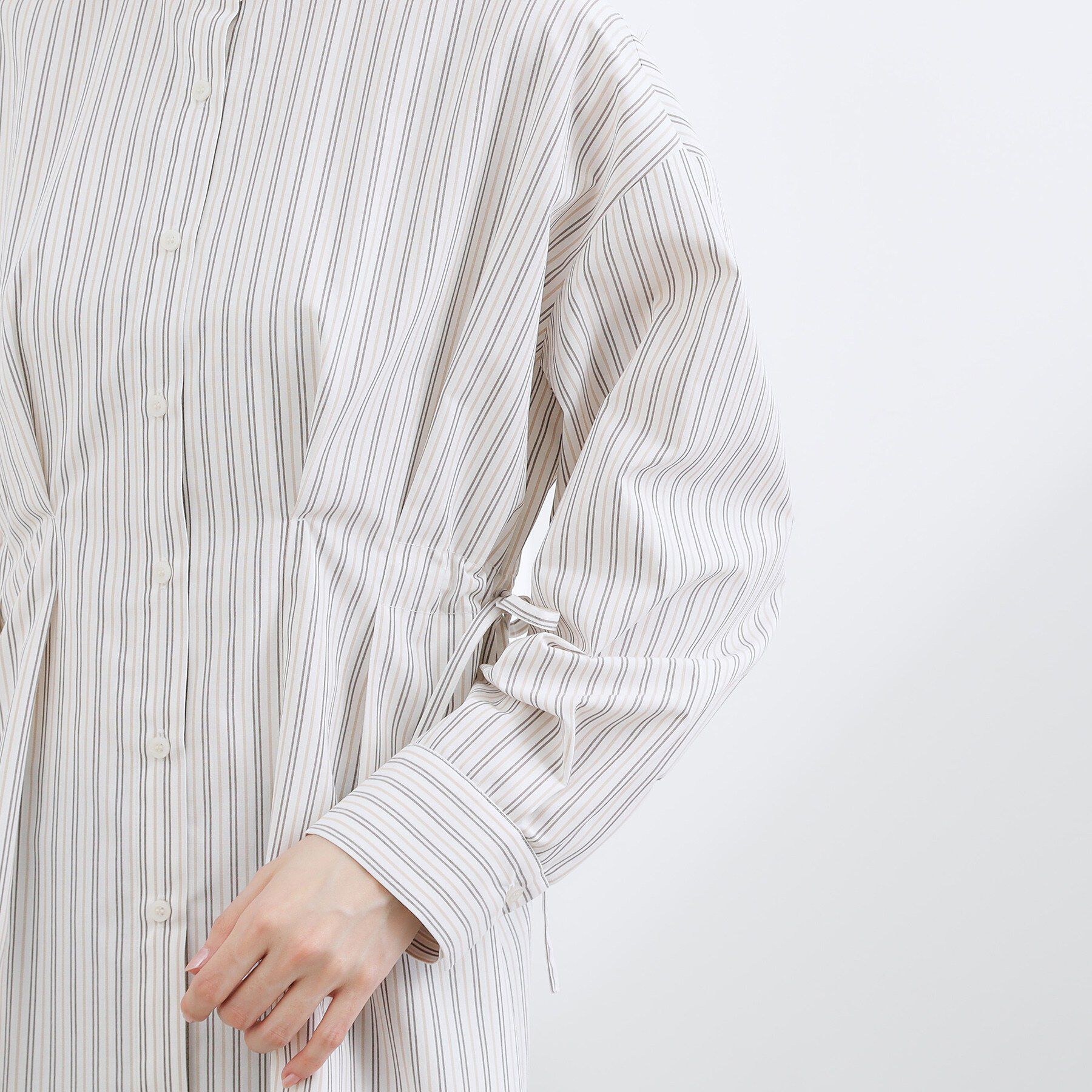 grove「【体型カバー】ウエストタック スタンドネックシャツ」|シャツ・ブラウス|