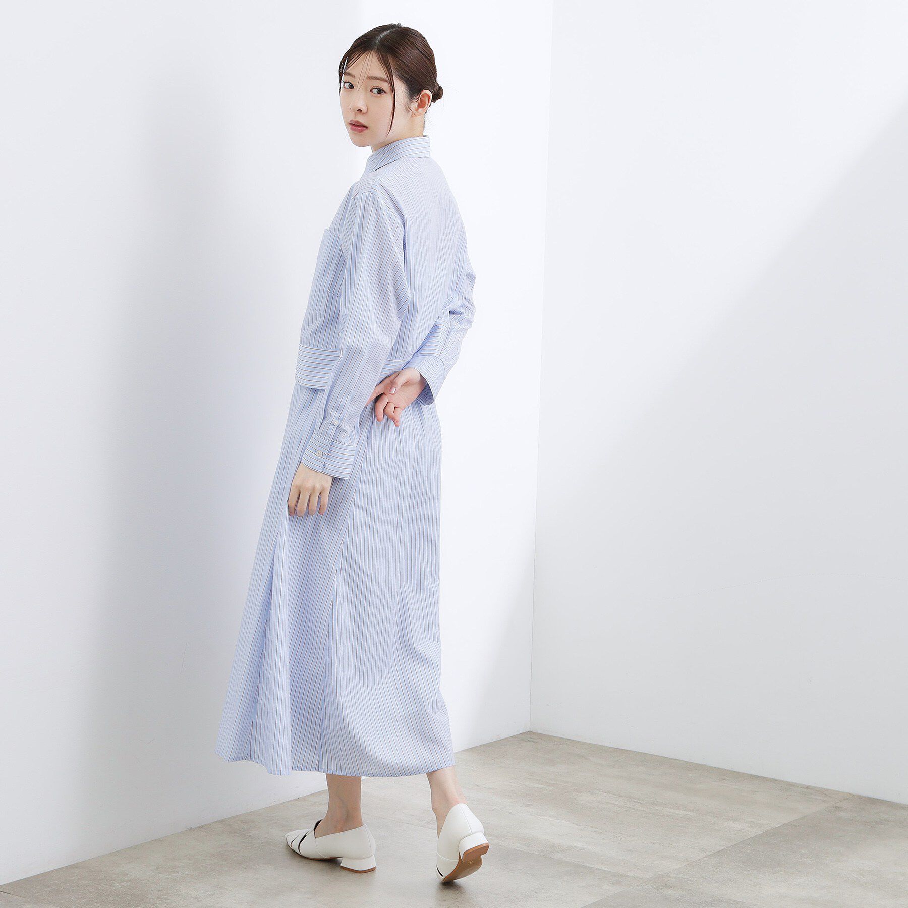 grove「【貴島明日香さん着用／イージーケア／接触冷感】麻ブレンドクロップドシャツ」|シャツ・ブラウス|