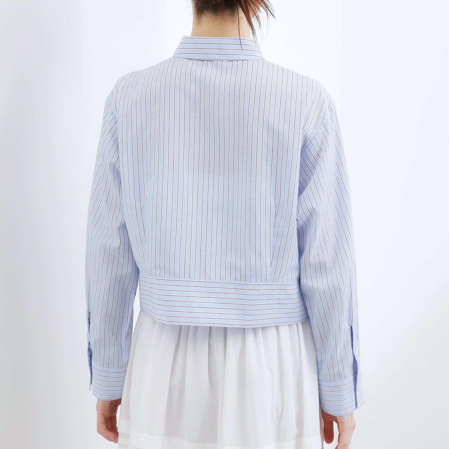 grove「【貴島明日香さん着用／イージーケア／接触冷感】麻ブレンドクロップドシャツ」|シャツ・ブラウス|