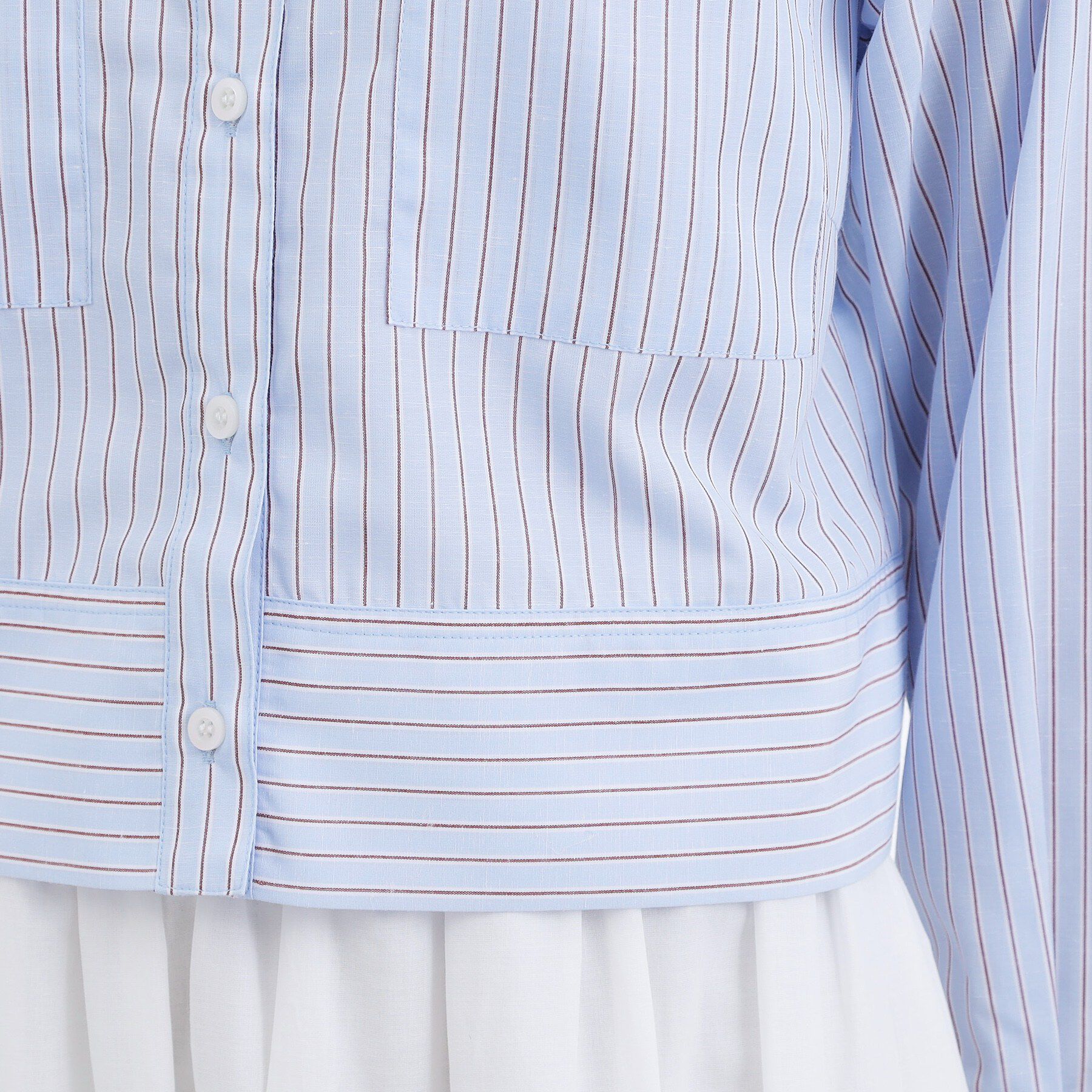 grove「【貴島明日香さん着用／イージーケア／接触冷感】麻ブレンドクロップドシャツ」|シャツ・ブラウス|