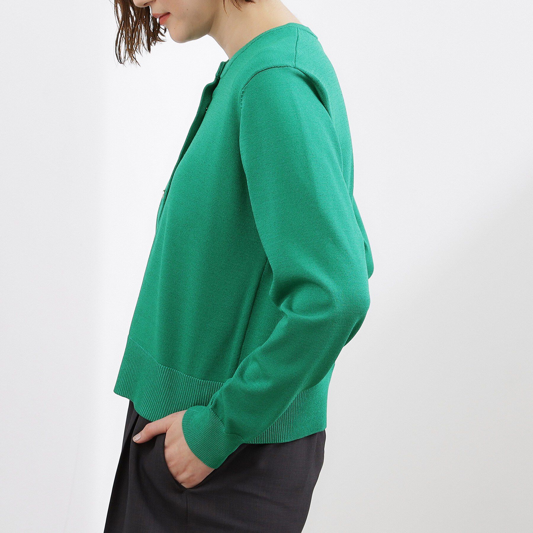 grove「【UVカット/洗濯機で洗える】メタルボタンクルーネックカーディガン」|カーディガン|