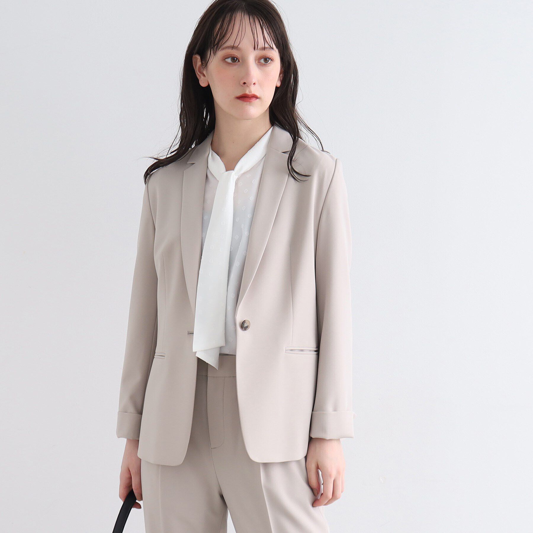 INDIVI「【洗える/通勤/UVケア/日本製】ストレッチテーラードジャケット」|スーツ|