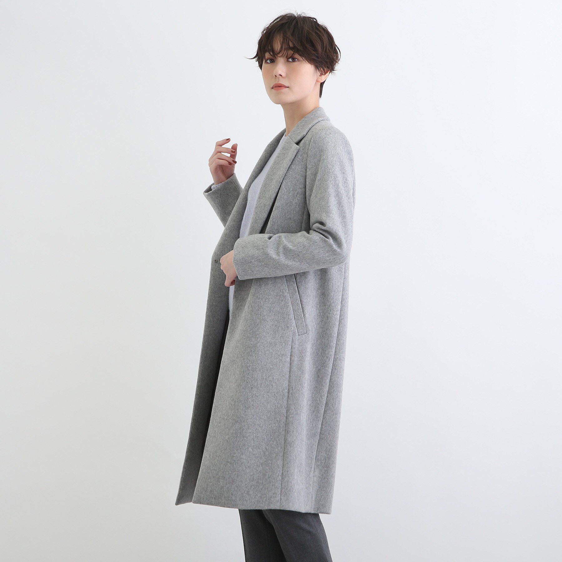 INDIVI「【定番人気！/名品コート/日本製】ウール100%チェスターコート」|チェスターコート|