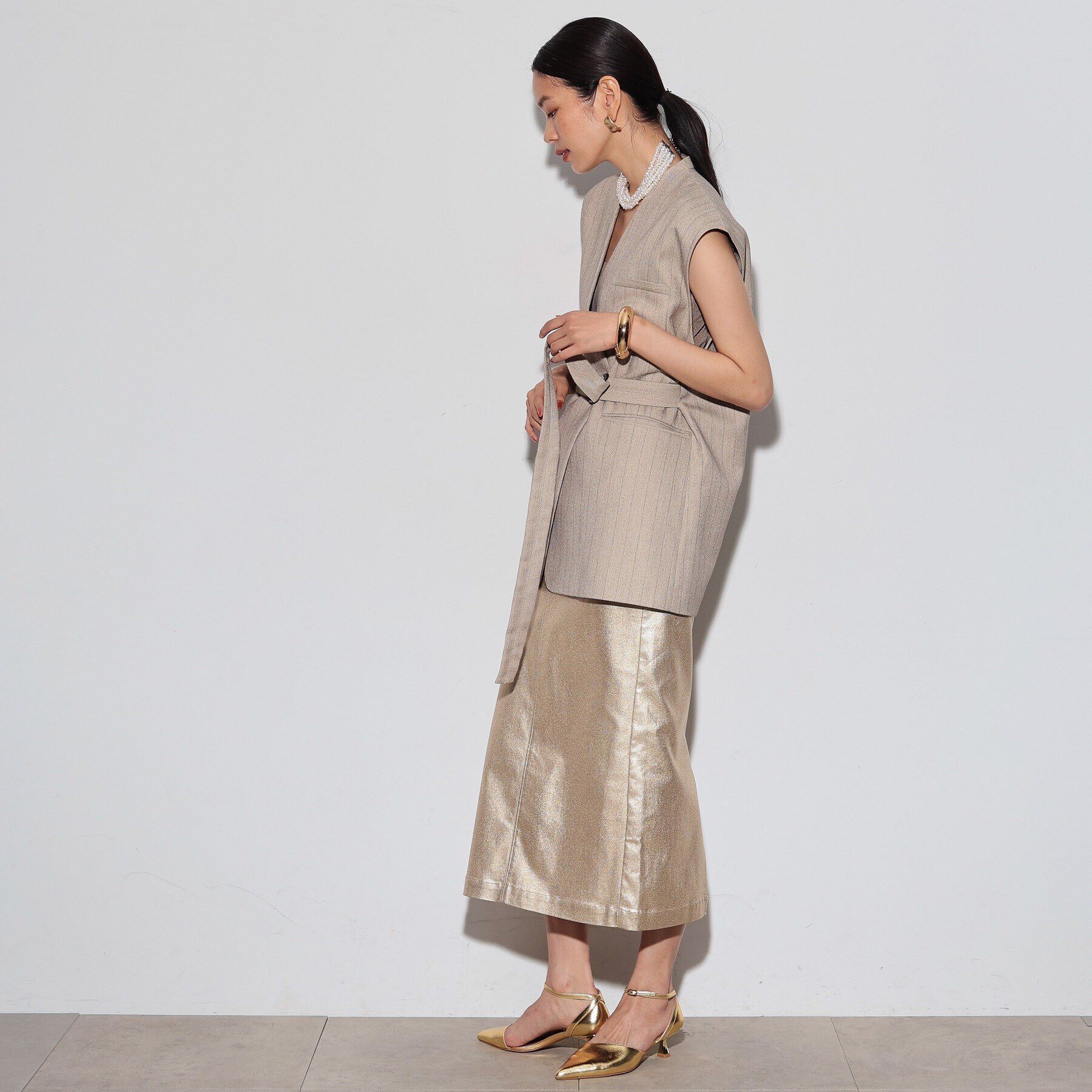 GALLEST「ノーカラーボックスジレ」|ベスト・ジレ|