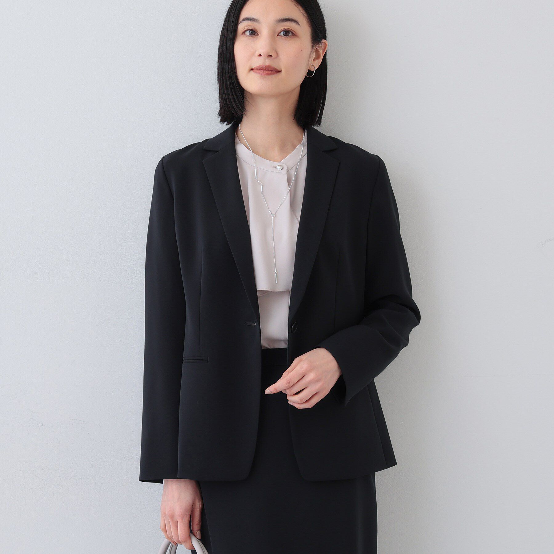 INDIVI「【洗える／UVケア／スーツ】ストレッチテーラードカラージャケット」|スーツ|ネイビー(094)