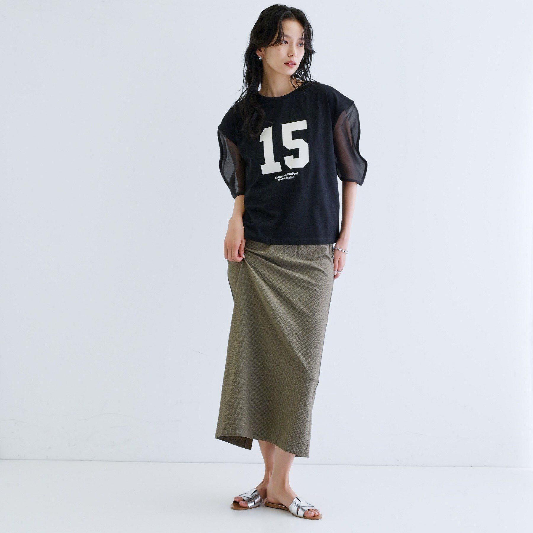 GALLEST「シアースリーブプリントTシャツ」|Tシャツ・カットソー|