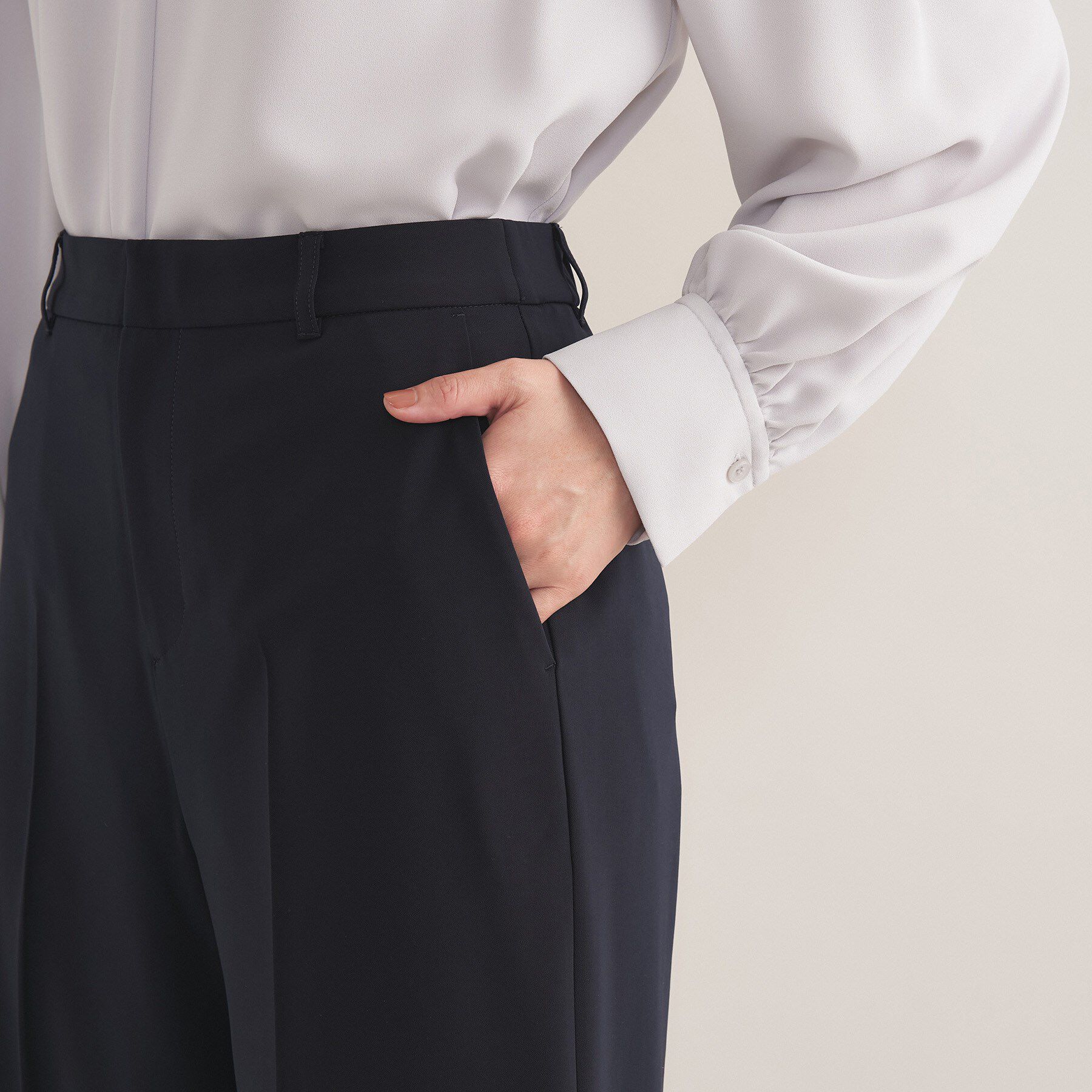 INDIVI「【通勤スーツ／洗える】ストレッチワイドパンツ」|スーツ|