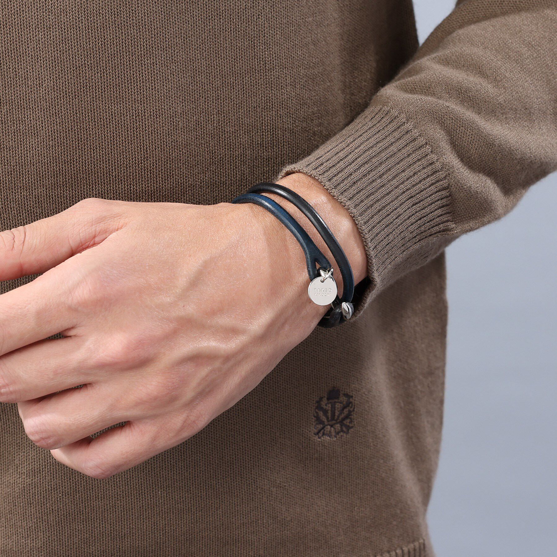 TAKEO KIKUCHI「【MADE IN JAPAN】2重巻き 染め分けレザー ブレスレット」|ブレスレット・バングル|