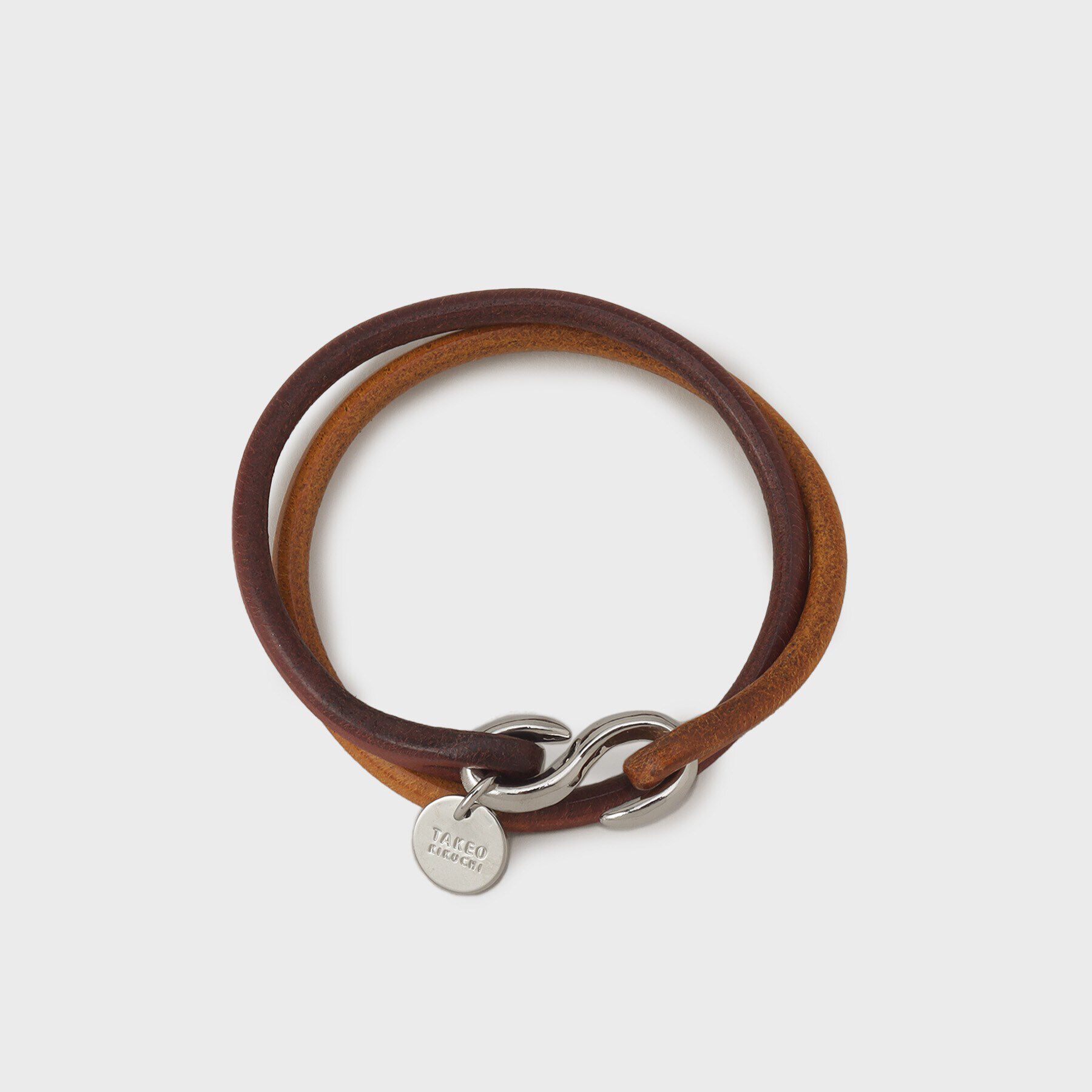 TAKEO KIKUCHI「【MADE IN JAPAN】2重巻き 染め分けレザー ブレスレット」|ブレスレット・バングル|キャメル(541)