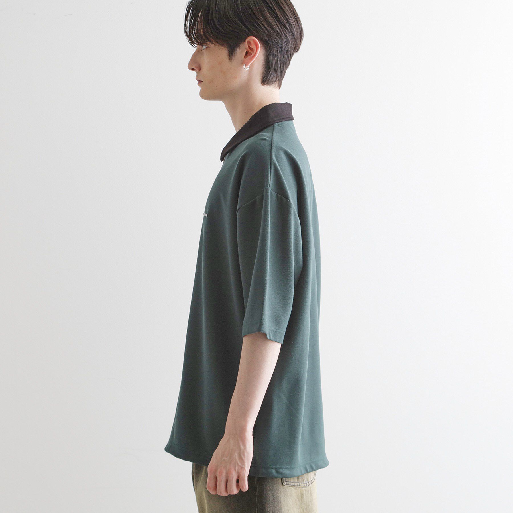 tk.TAKEO KIKUCHI「配色ハーフジップポロシャツ」|ポロシャツ|