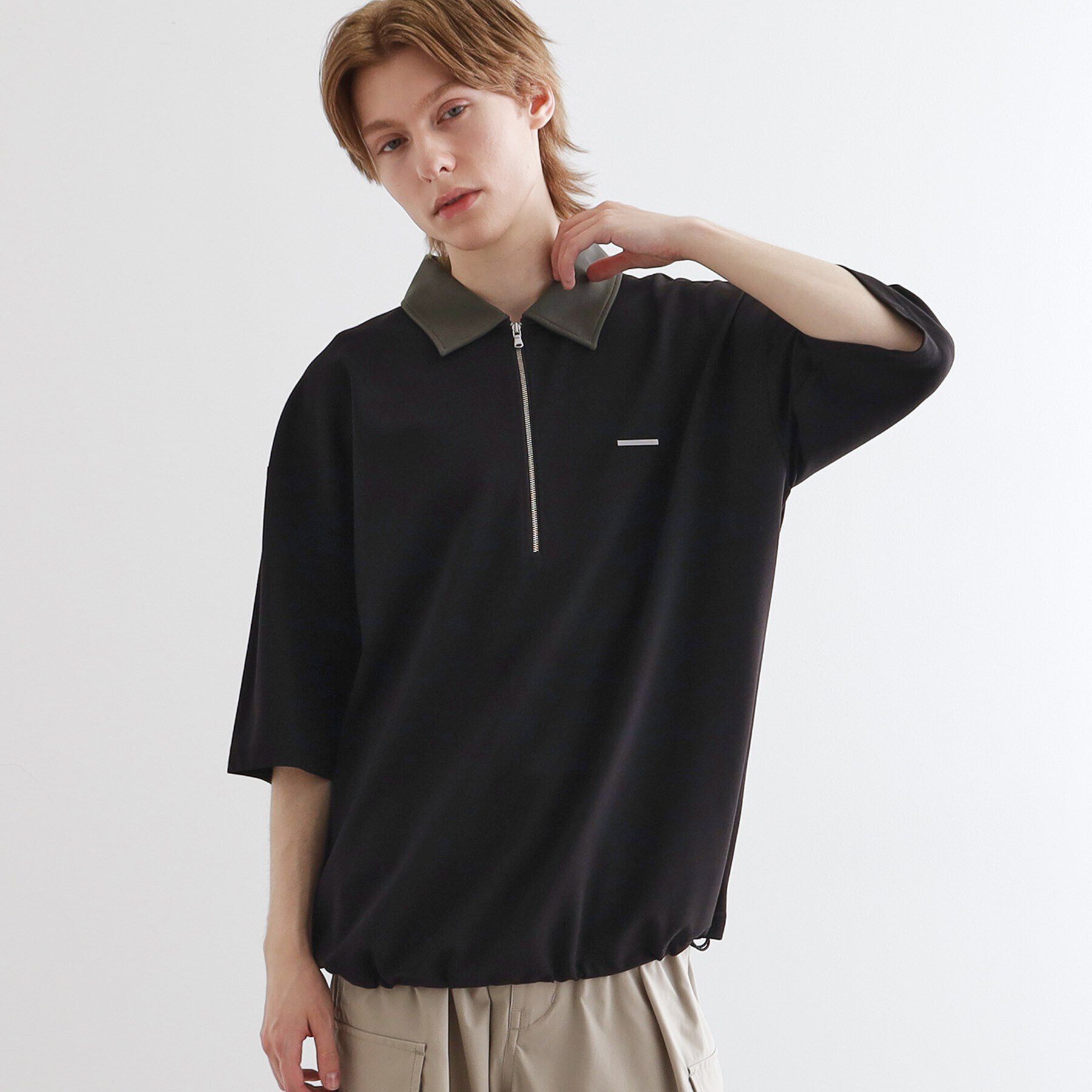 tk.TAKEO KIKUCHI「配色ハーフジップポロシャツ」|ポロシャツ|