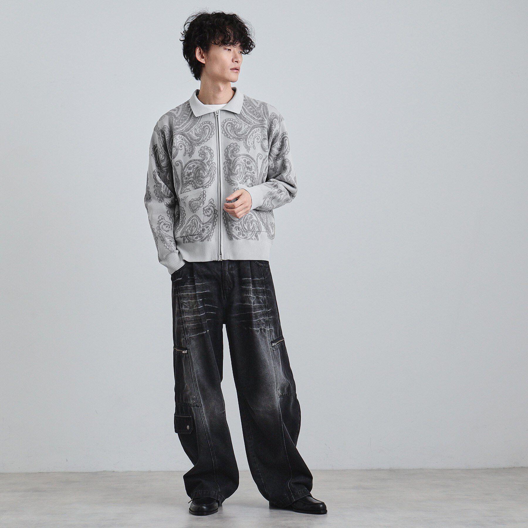 tk.TAKEO KIKUCHI「【洗える】ペイズリージップカーディガン」|カーディガン|