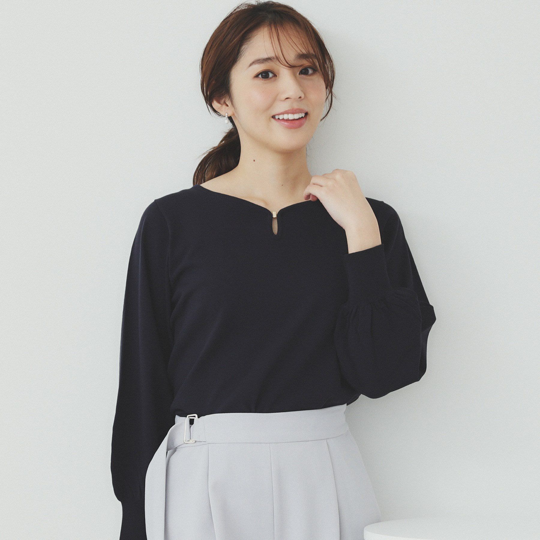 index「パーツ付きハートネックニットトップス【洗濯機洗い可】」|ニット・セーター|