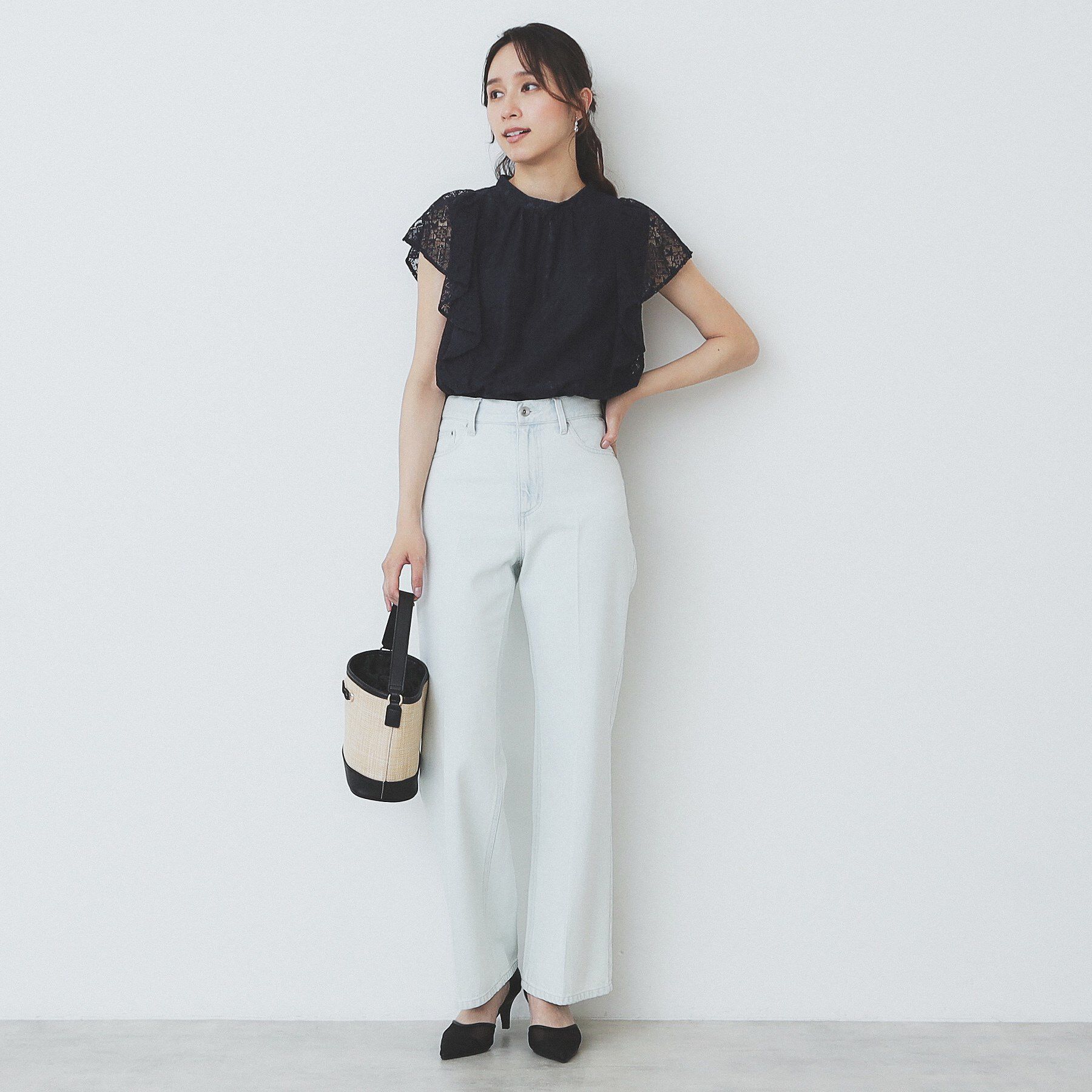 index「ジオメレースフレアスリーブブラウス/セットアップ対応【洗濯機洗い可】」|シャツ・ブラウス|