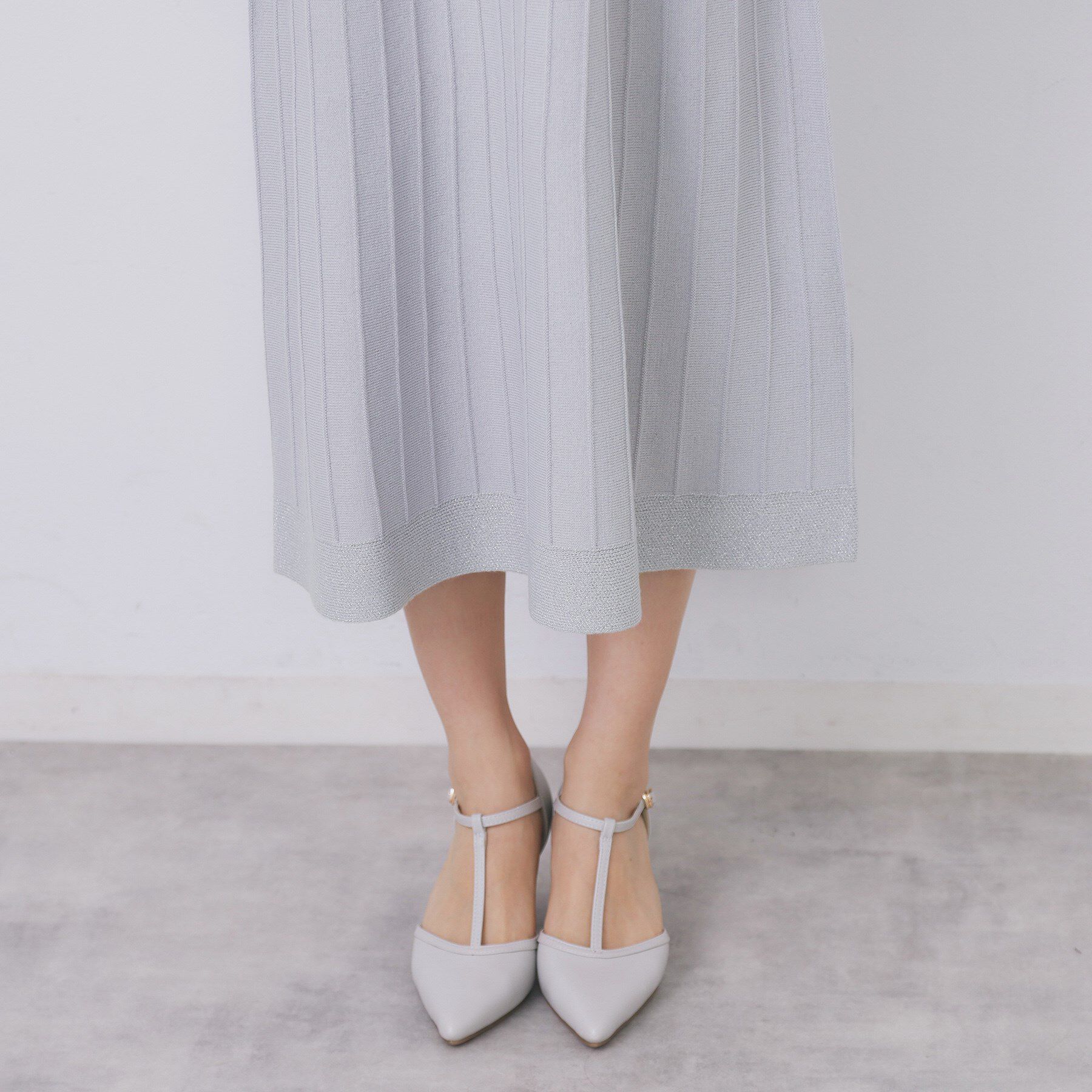 index「ラメフェザープルオーバーセット ニットワンピース【洗濯機OK】《XS～LL》」|スーツ|