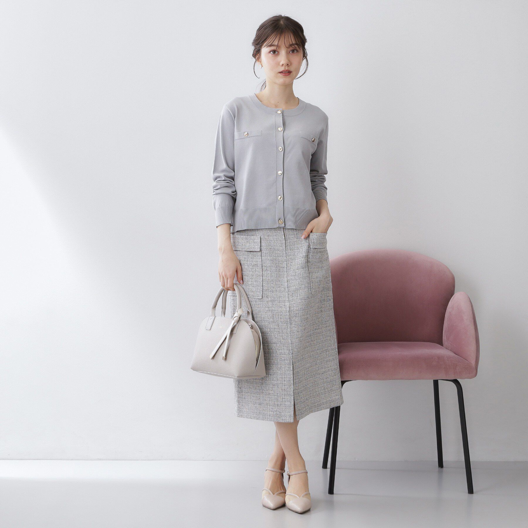 index「ボクシークルーネックカーディガン【洗濯機OK】《5col》」|カーディガン|