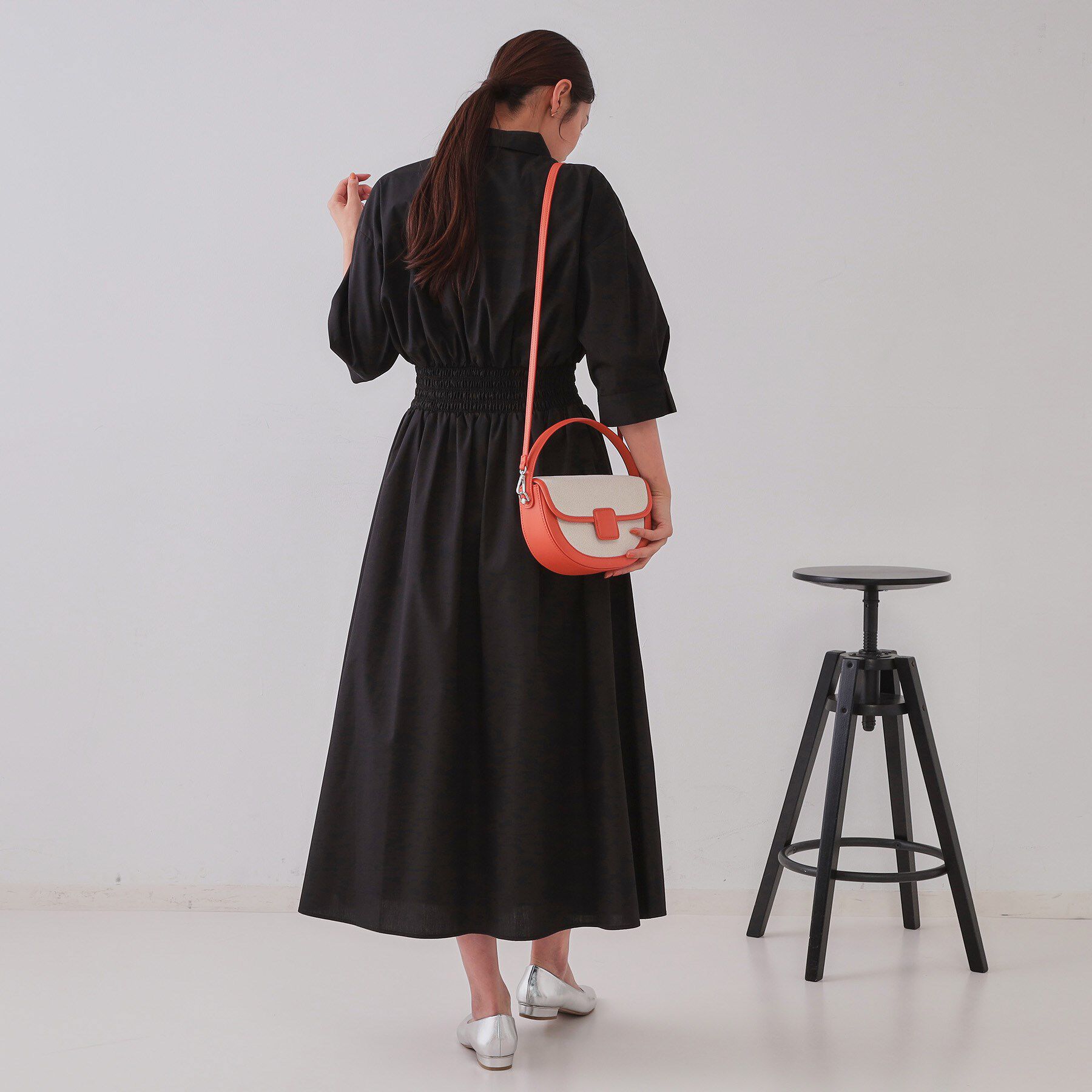 OPAQUE.CLIP「《5色展開》フィット＆フレアシャツワンピース【洗濯機洗い可】」|ワンピース|