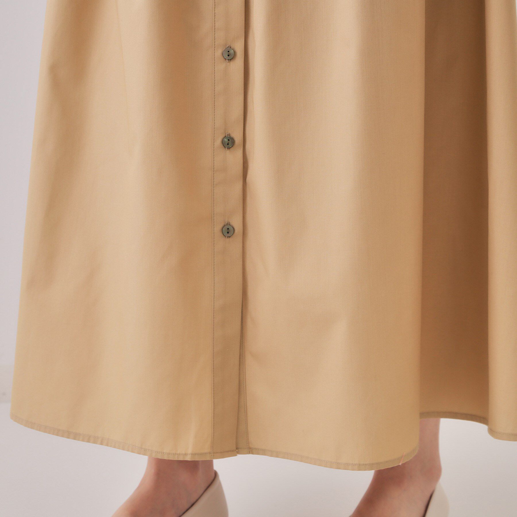 OPAQUE.CLIP「《5色展開》フィット＆フレアシャツワンピース【洗濯機洗い可】」|ワンピース|